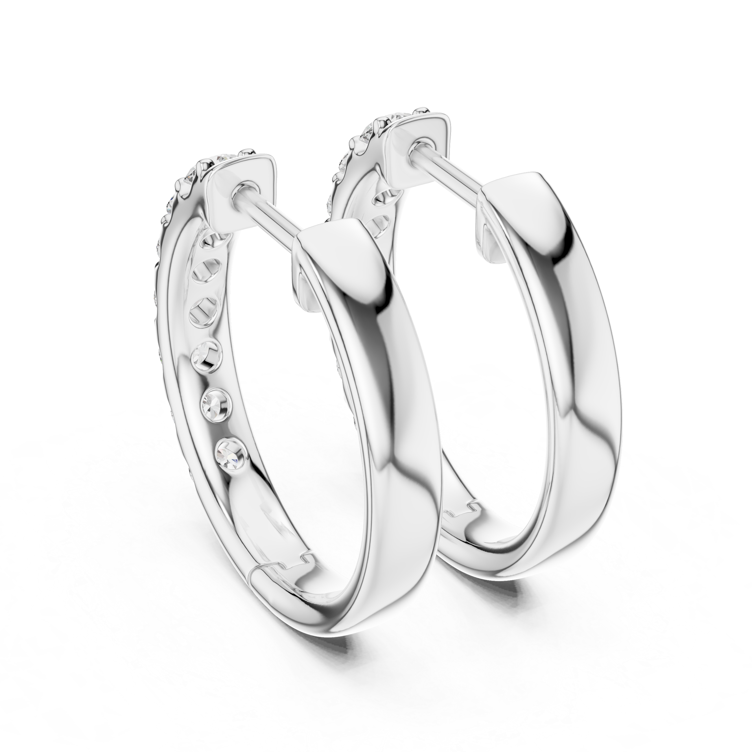 Classic Rose Gold Diamond Hoop Earrings