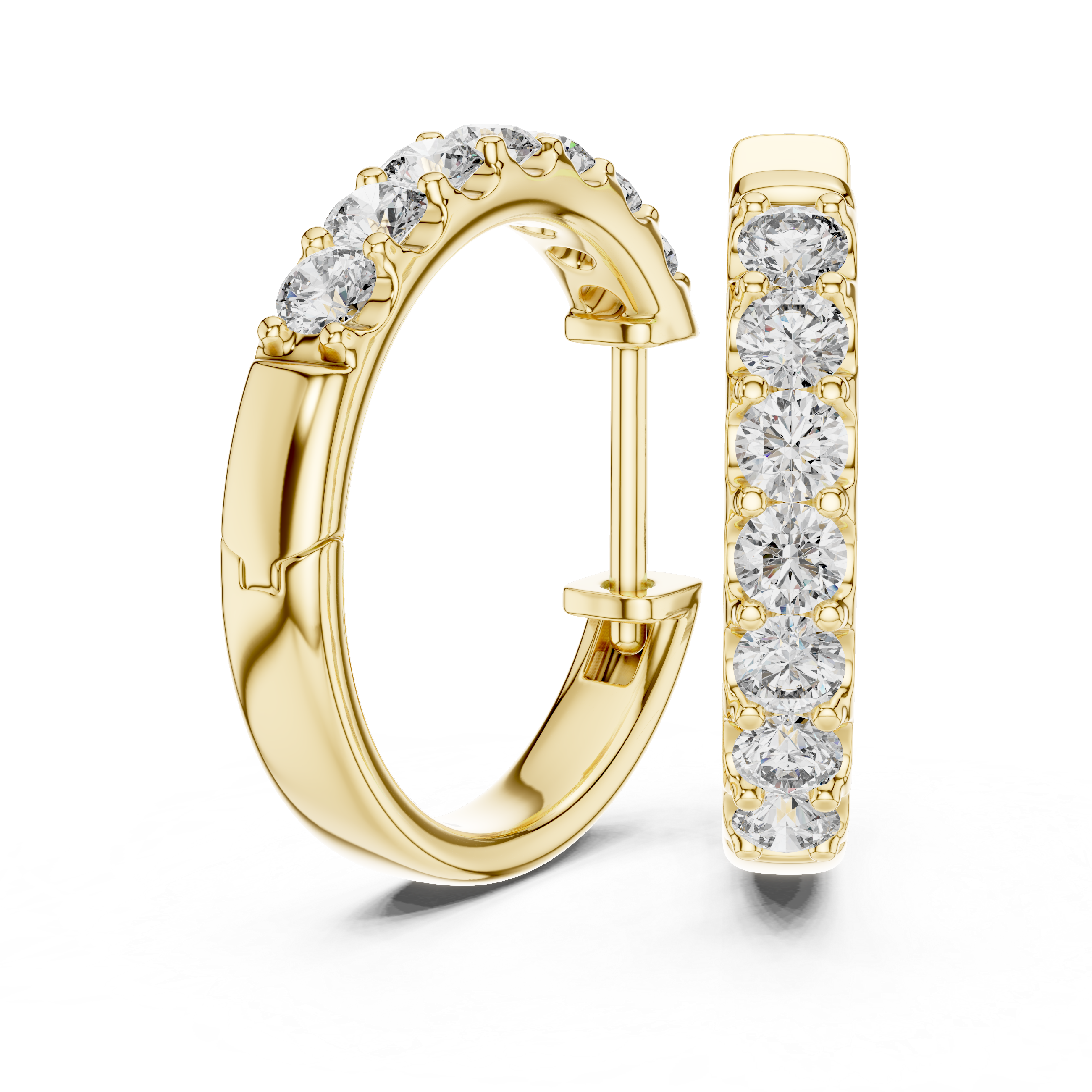Classic Rose Gold Diamond Hoop Earrings