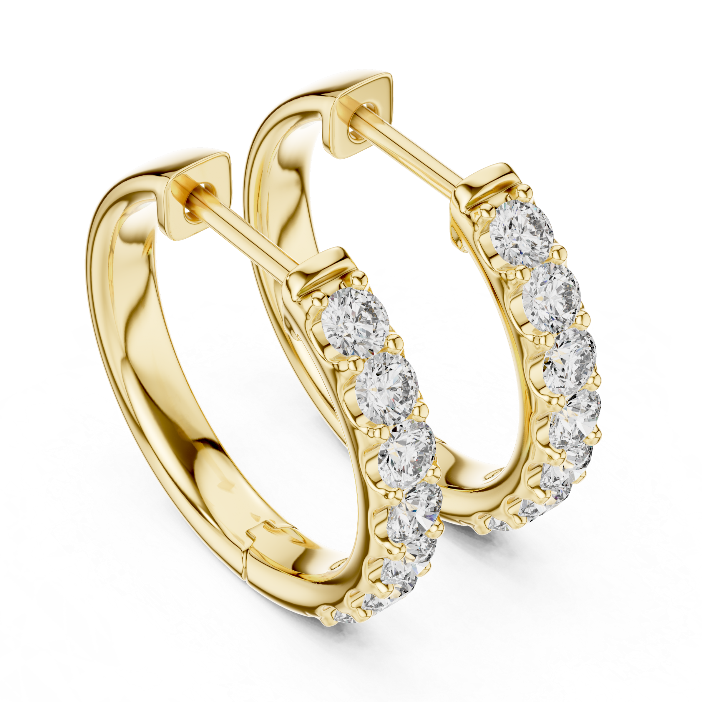 Classic Rose Gold Diamond Hoop Earrings