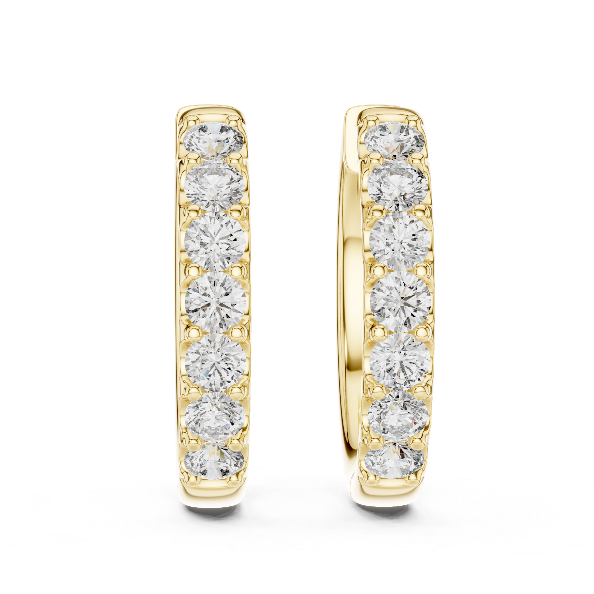 Classic Rose Gold Diamond Hoop Earrings