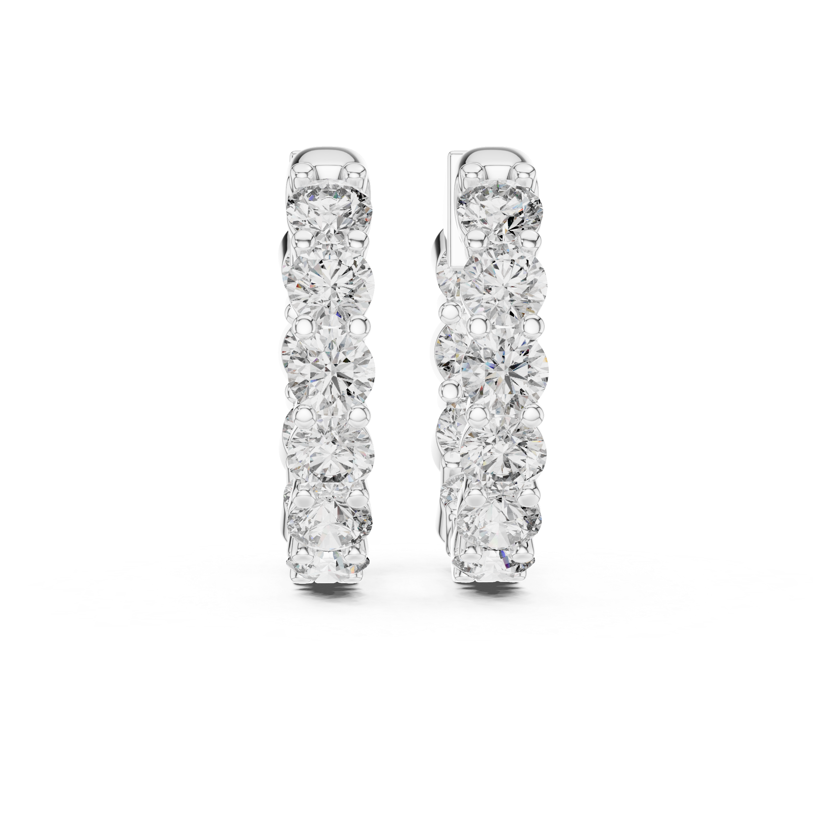 Luxurious Rose Gold Inside-Out Diamond Hoop Earrings