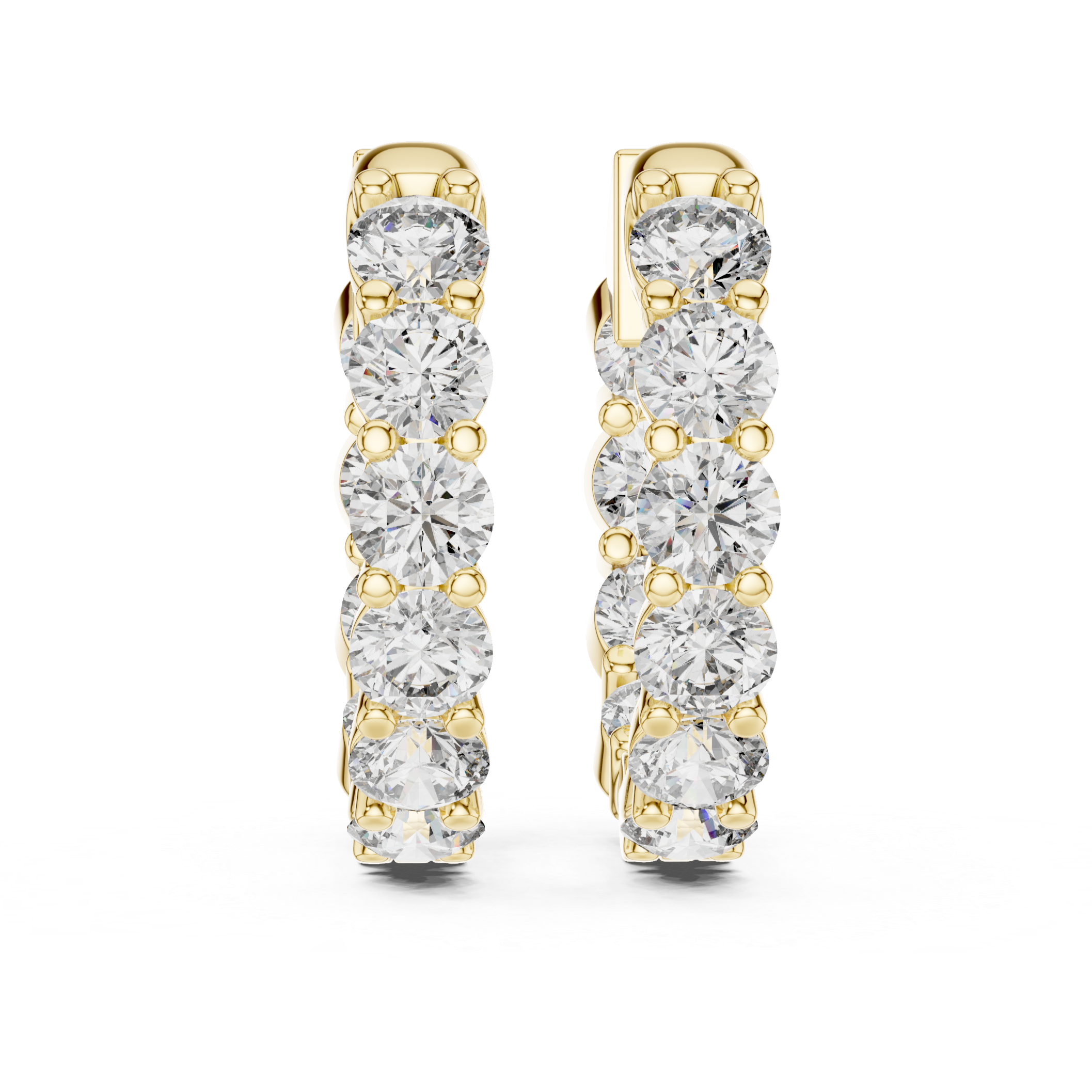 Luxurious Rose Gold Inside-Out Diamond Hoop Earrings
