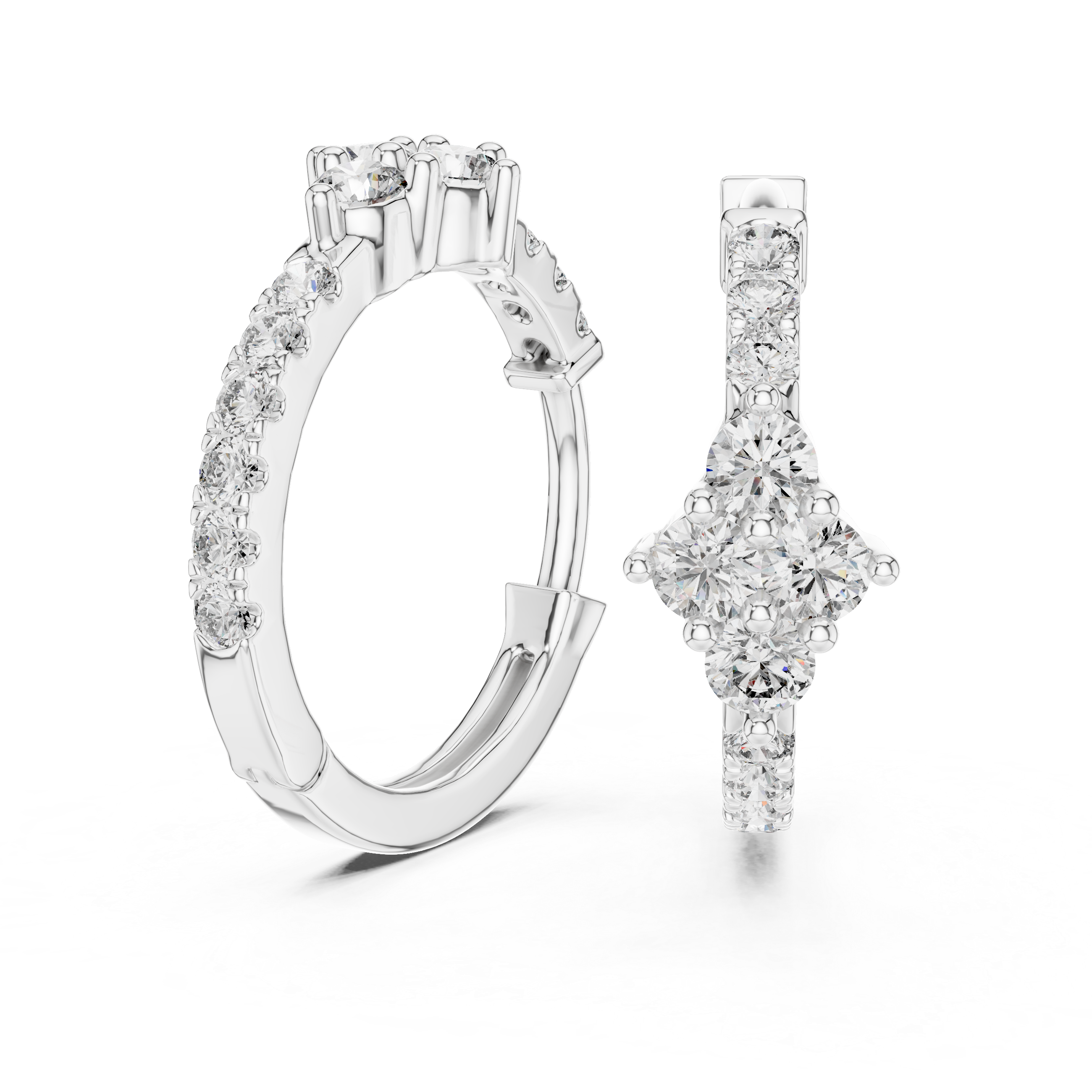 Exquisite Rose Gold Hoop Earrings Adorned with Brilliant Diamond