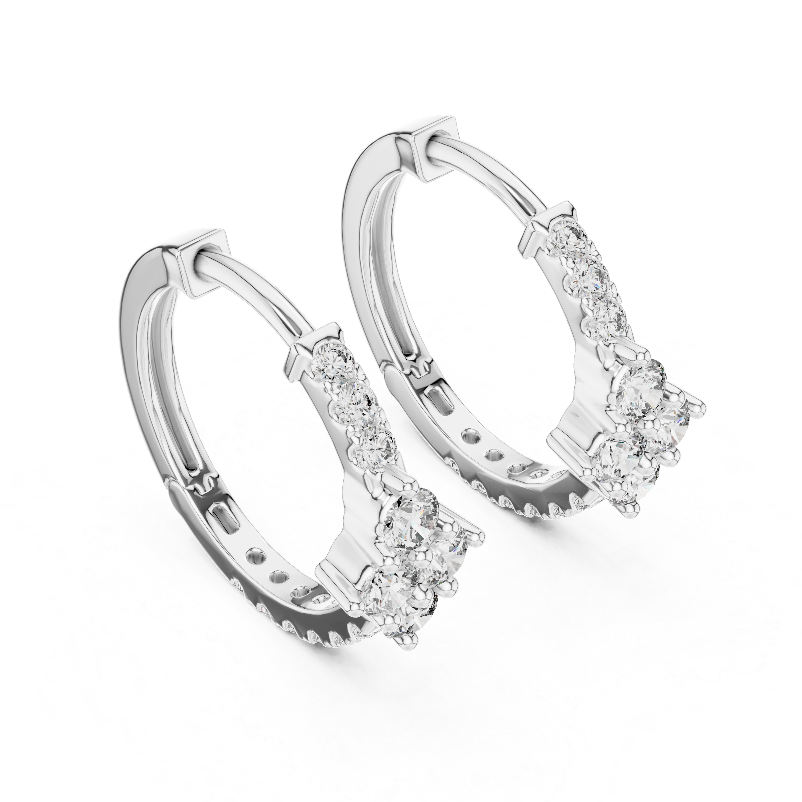 Exquisite Rose Gold Hoop Earrings Adorned with Brilliant Diamond
