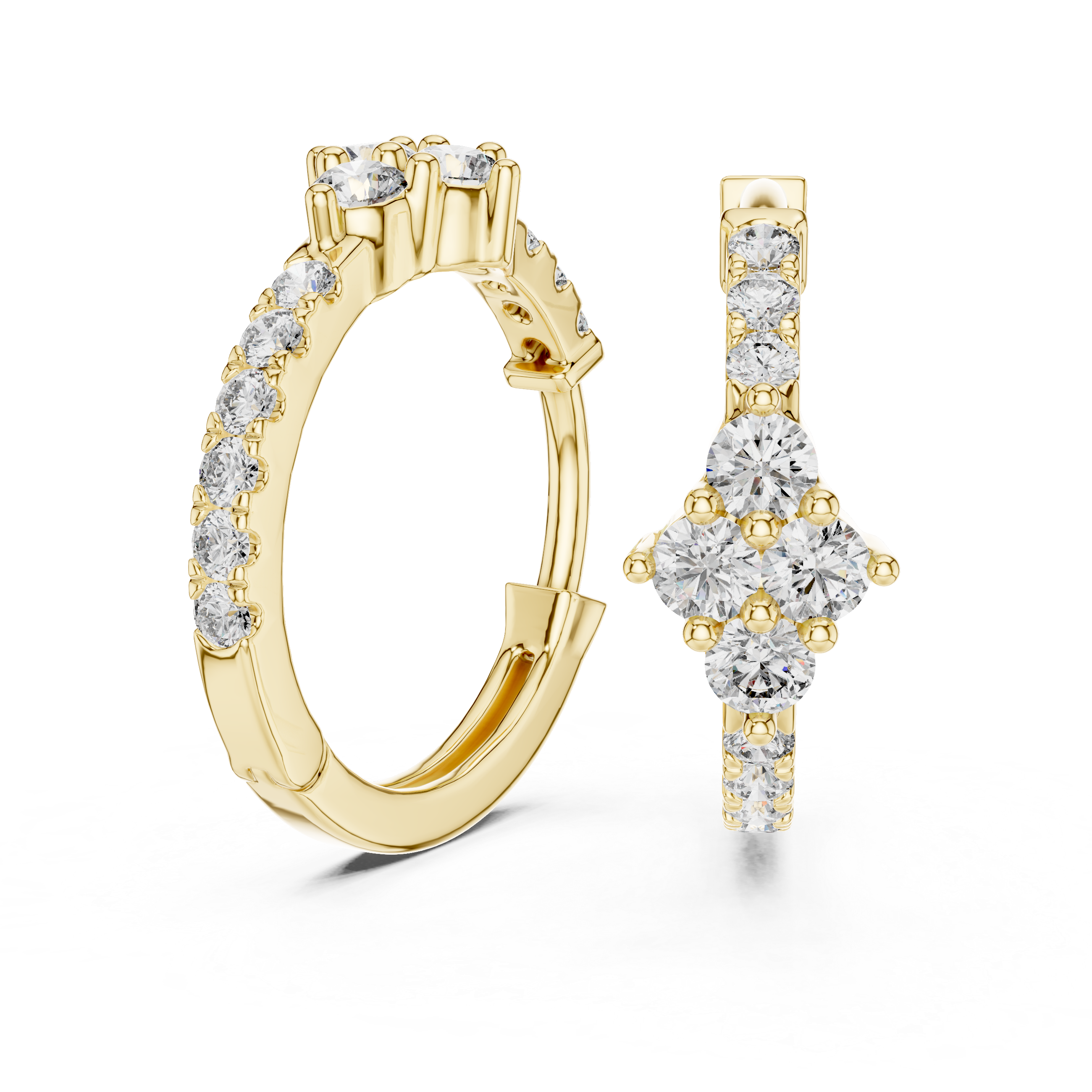 Exquisite Rose Gold Hoop Earrings Adorned with Brilliant Diamond