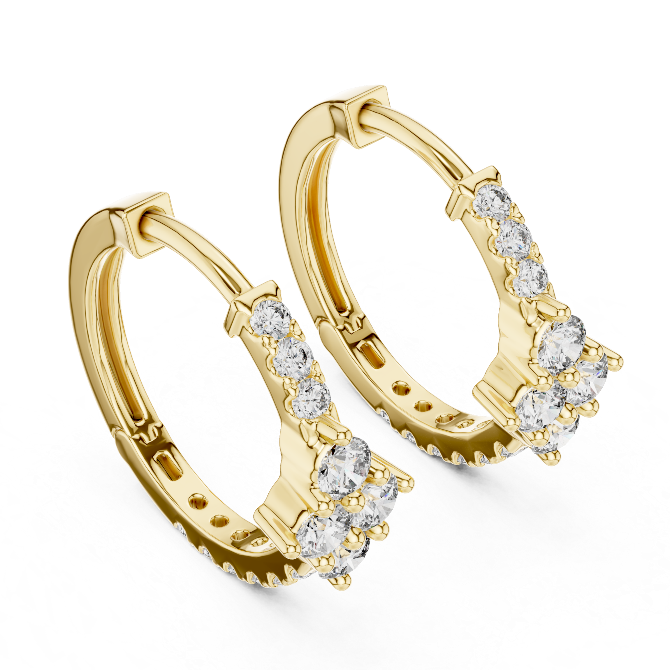 Exquisite Rose Gold Hoop Earrings Adorned with Brilliant Diamond