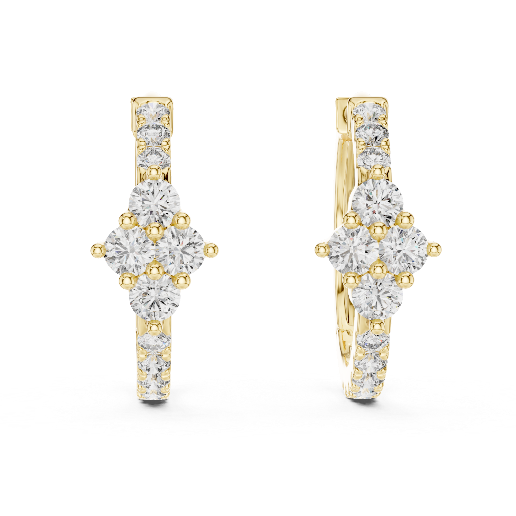 Exquisite Rose Gold Hoop Earrings Adorned with Brilliant Diamond