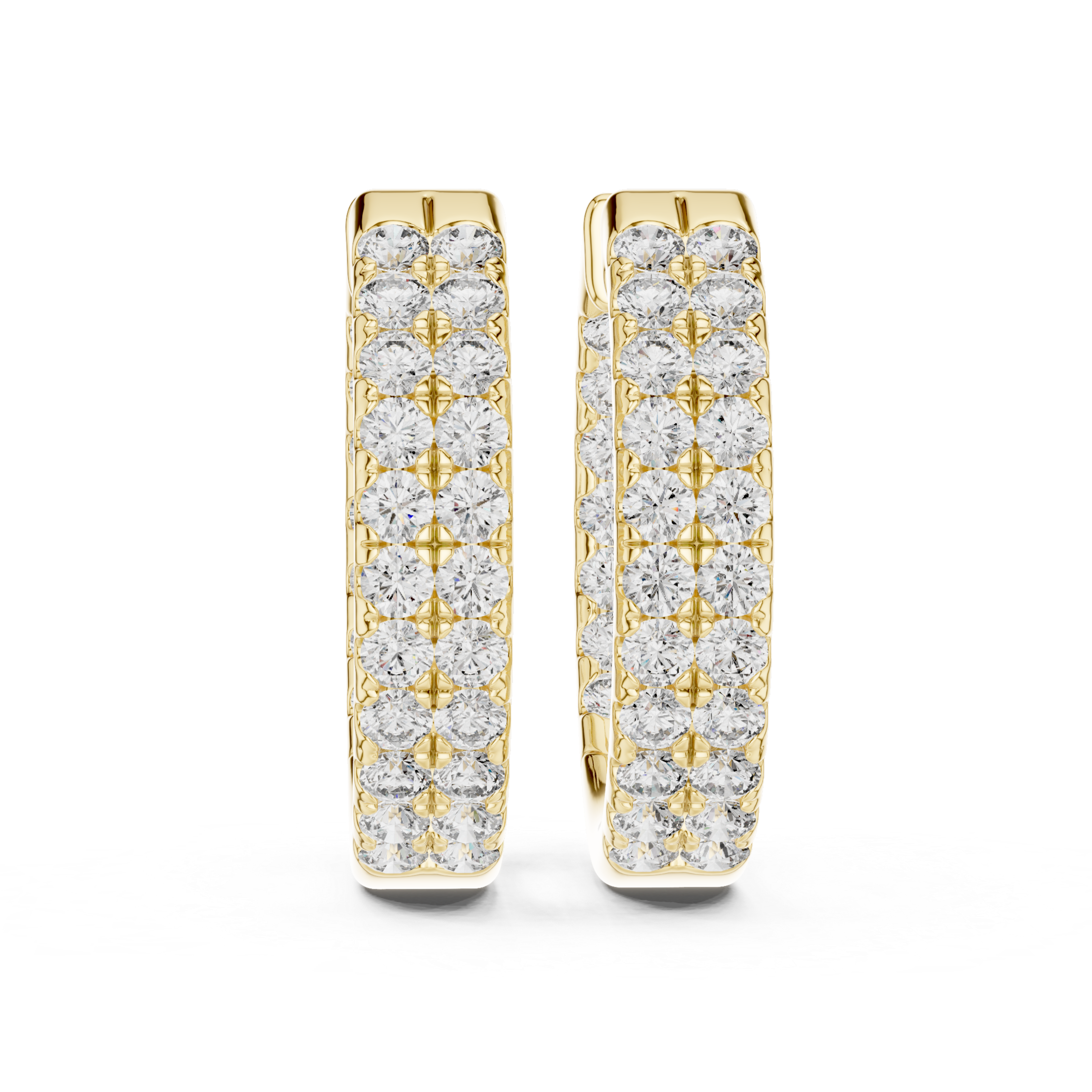 Rose gold diamond pave hoop earrings