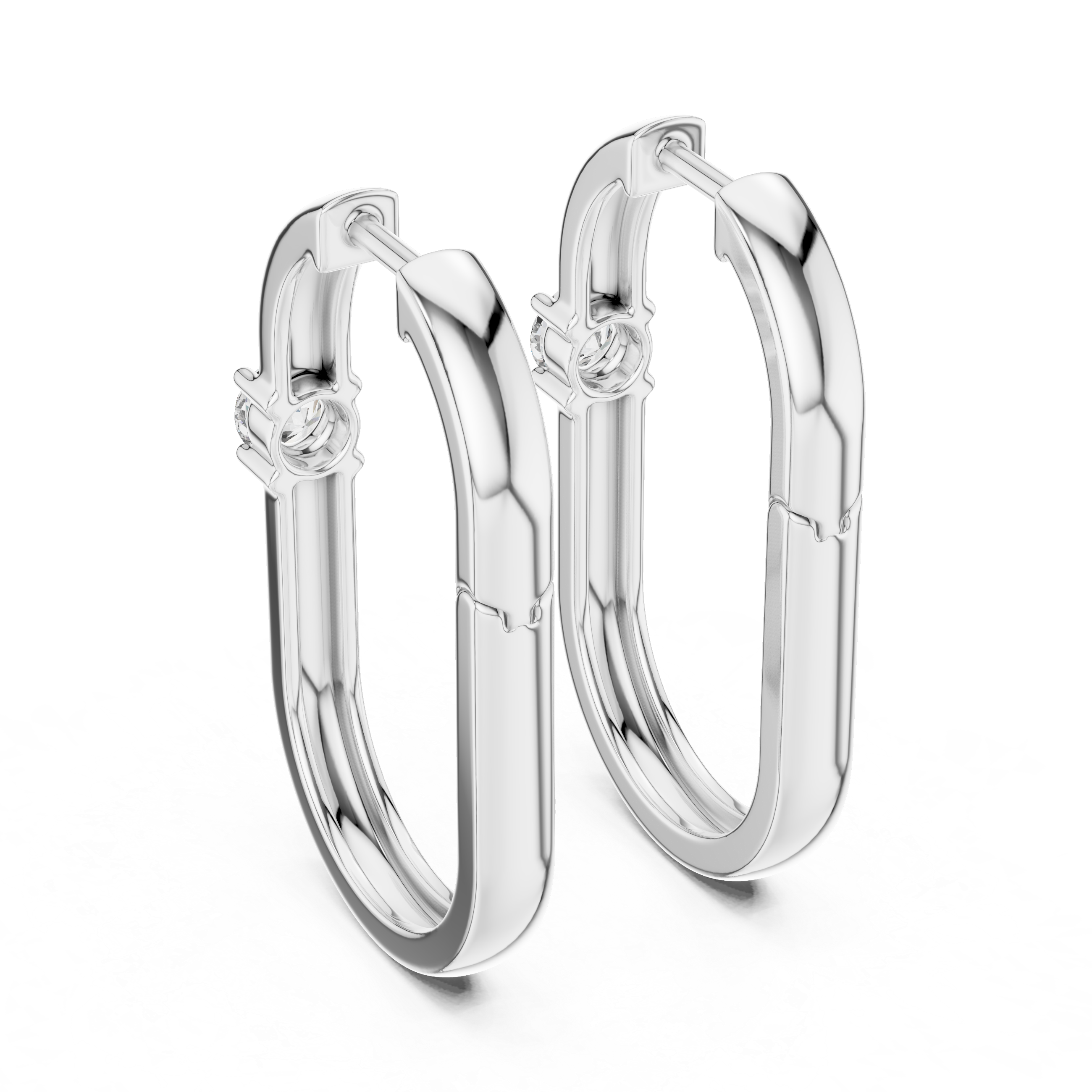 Radiant Embrace: Rose Gold Hoops with Sparkling Solitaire Diamonds