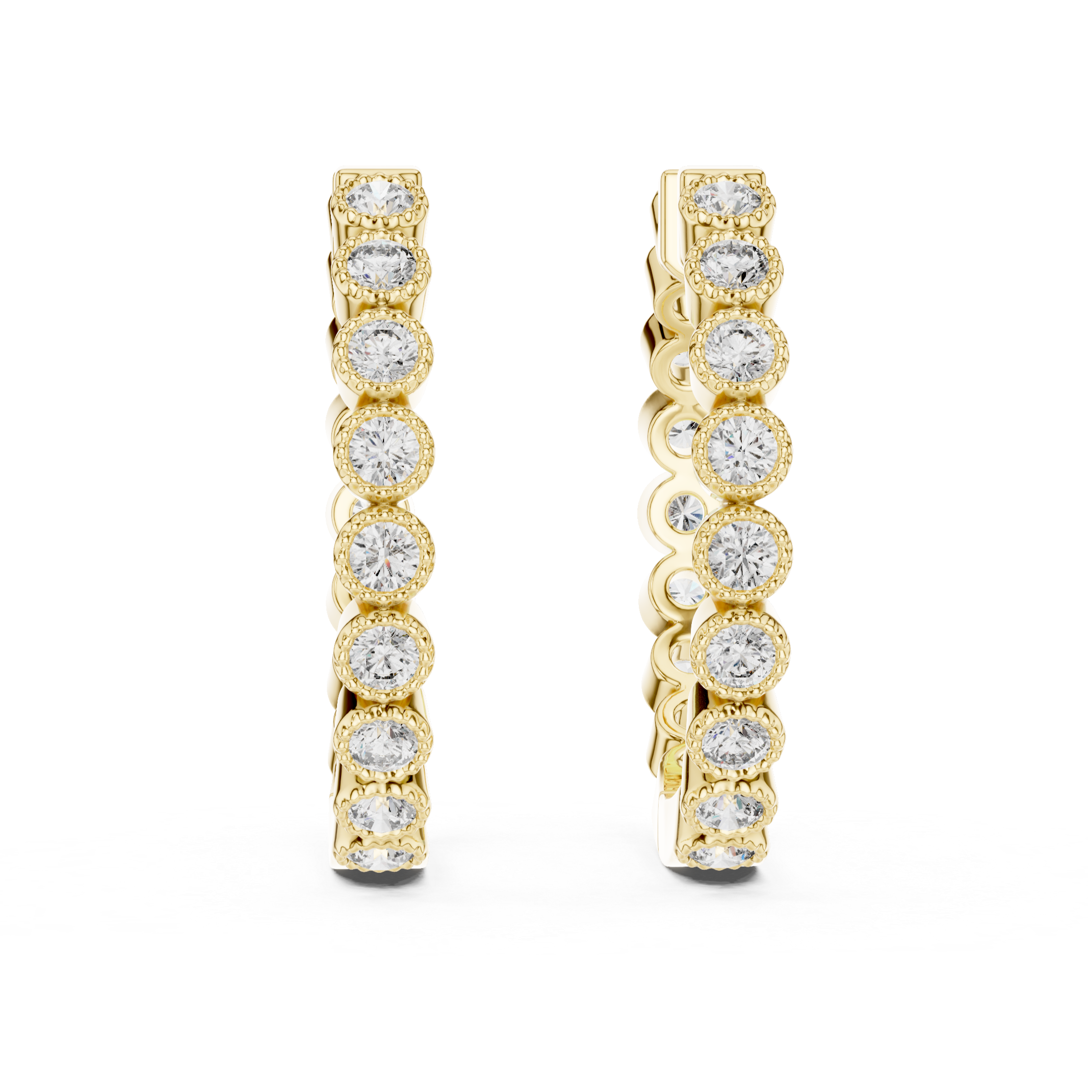 Rose Gold Diamond Hoop Earrings