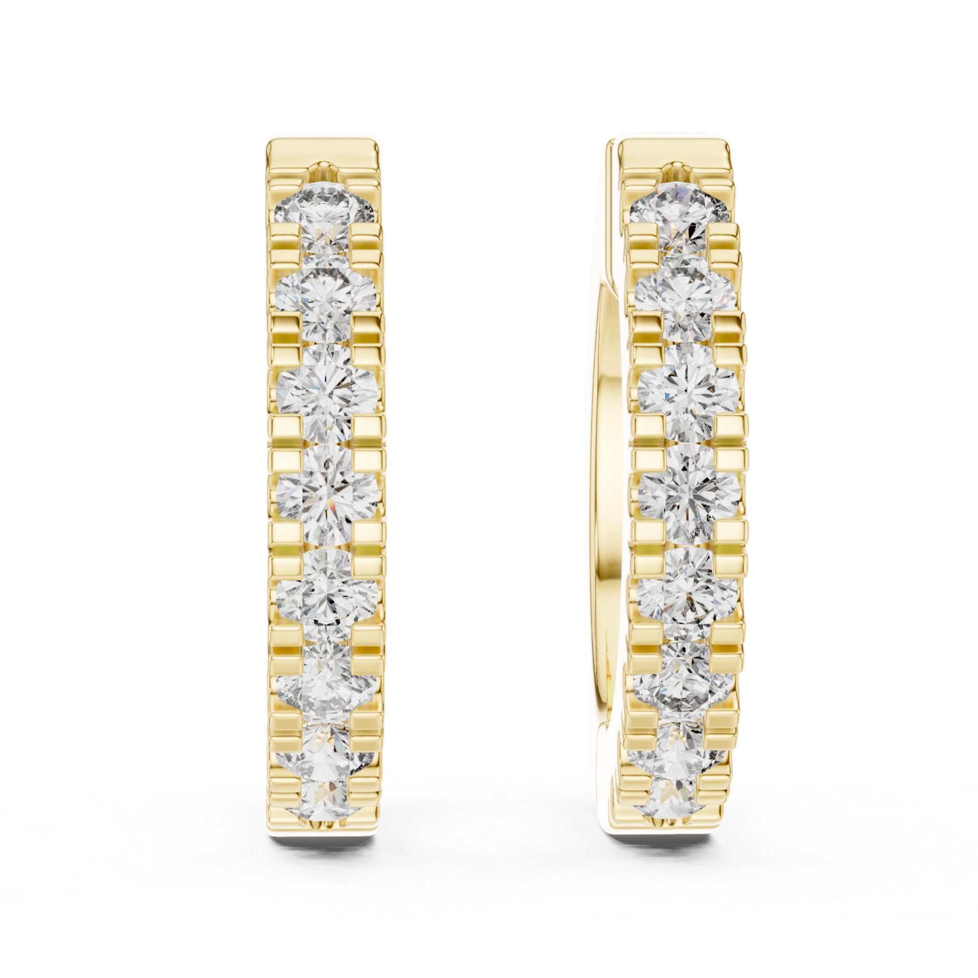 Rose Gold Diamond Huggie Hoop Earrings