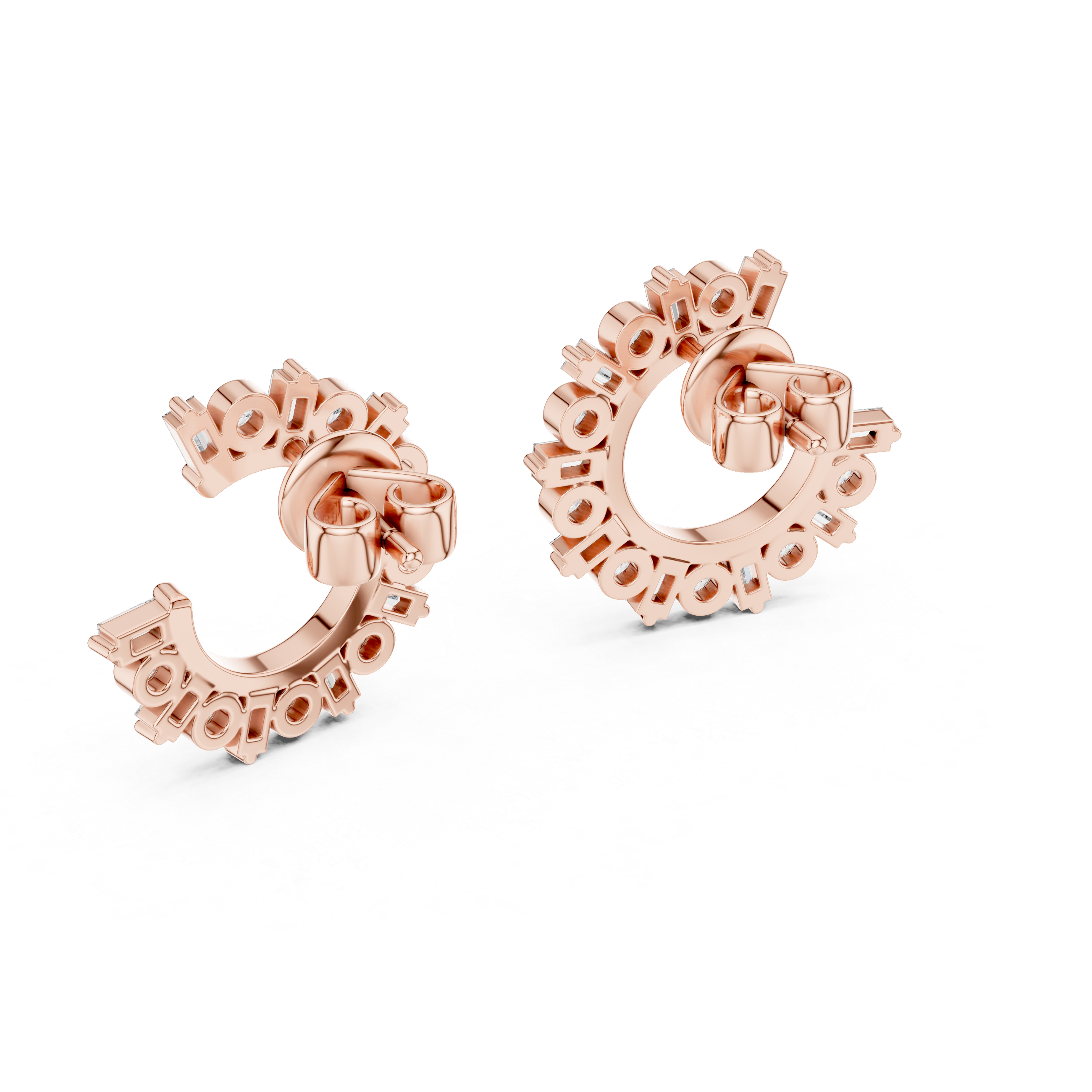 Radiant Rose Gold Diamond Hoop Earrings