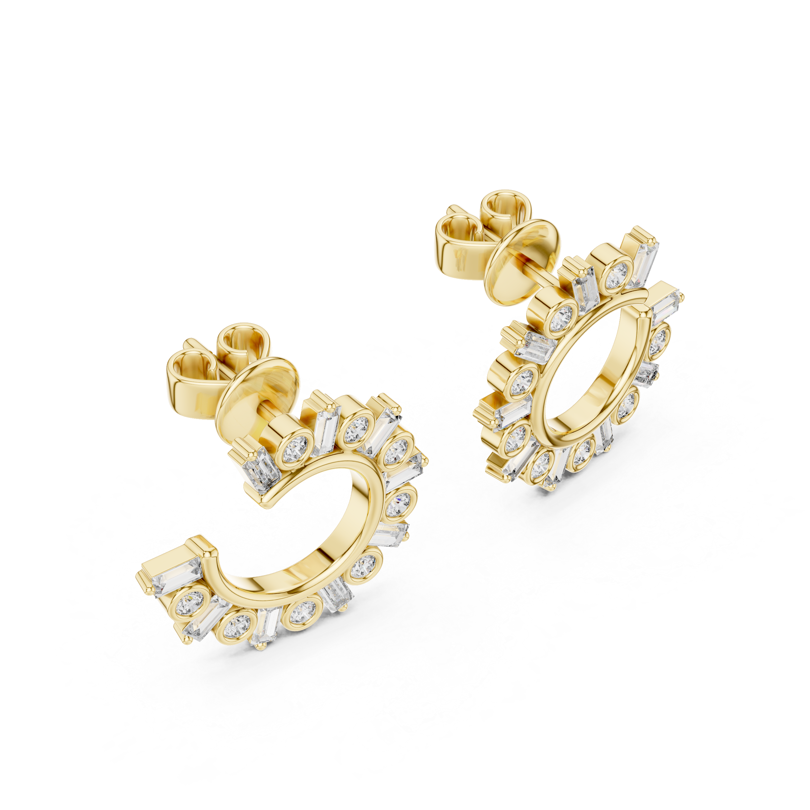 Radiant Rose Gold Diamond Hoop Earrings