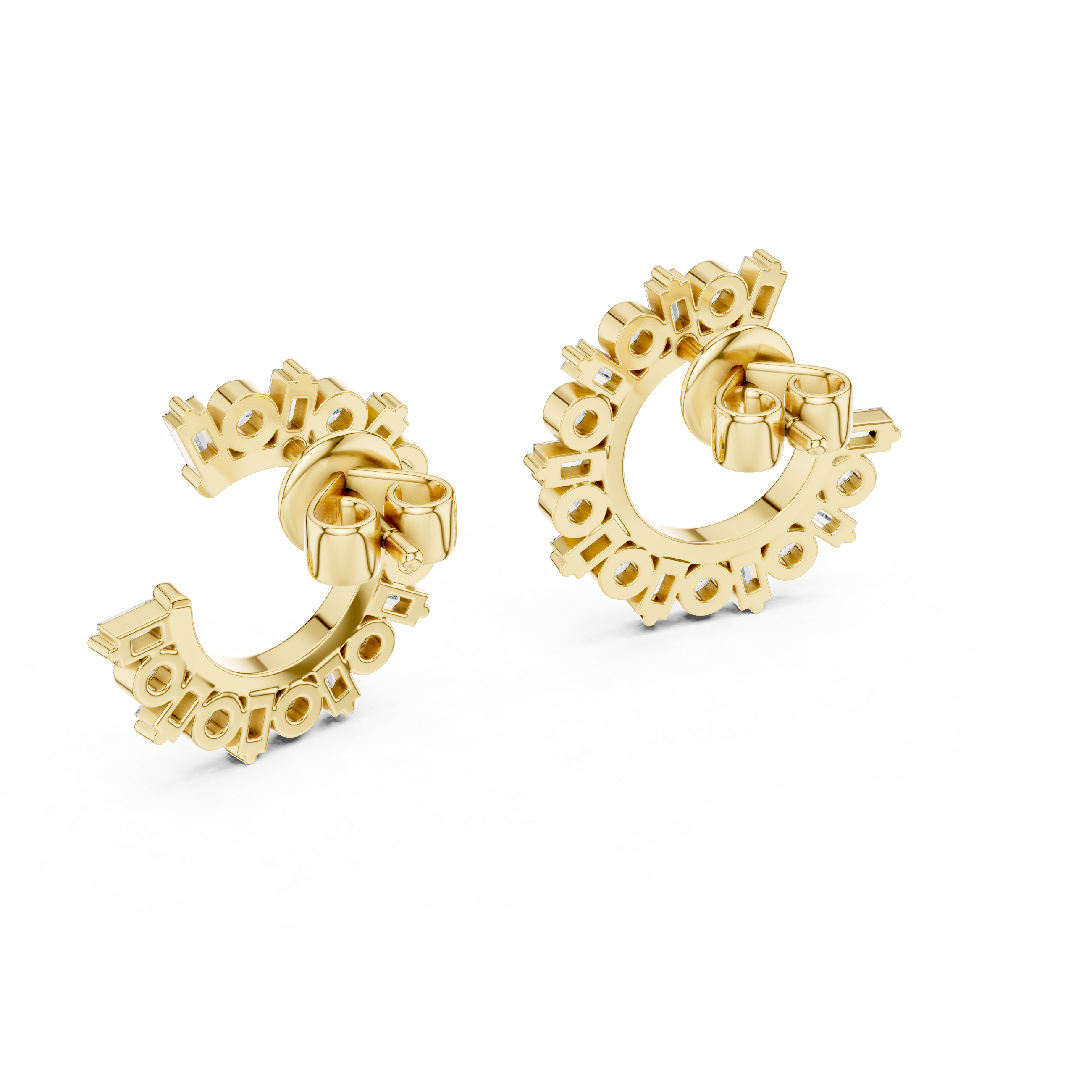Radiant Rose Gold Diamond Hoop Earrings