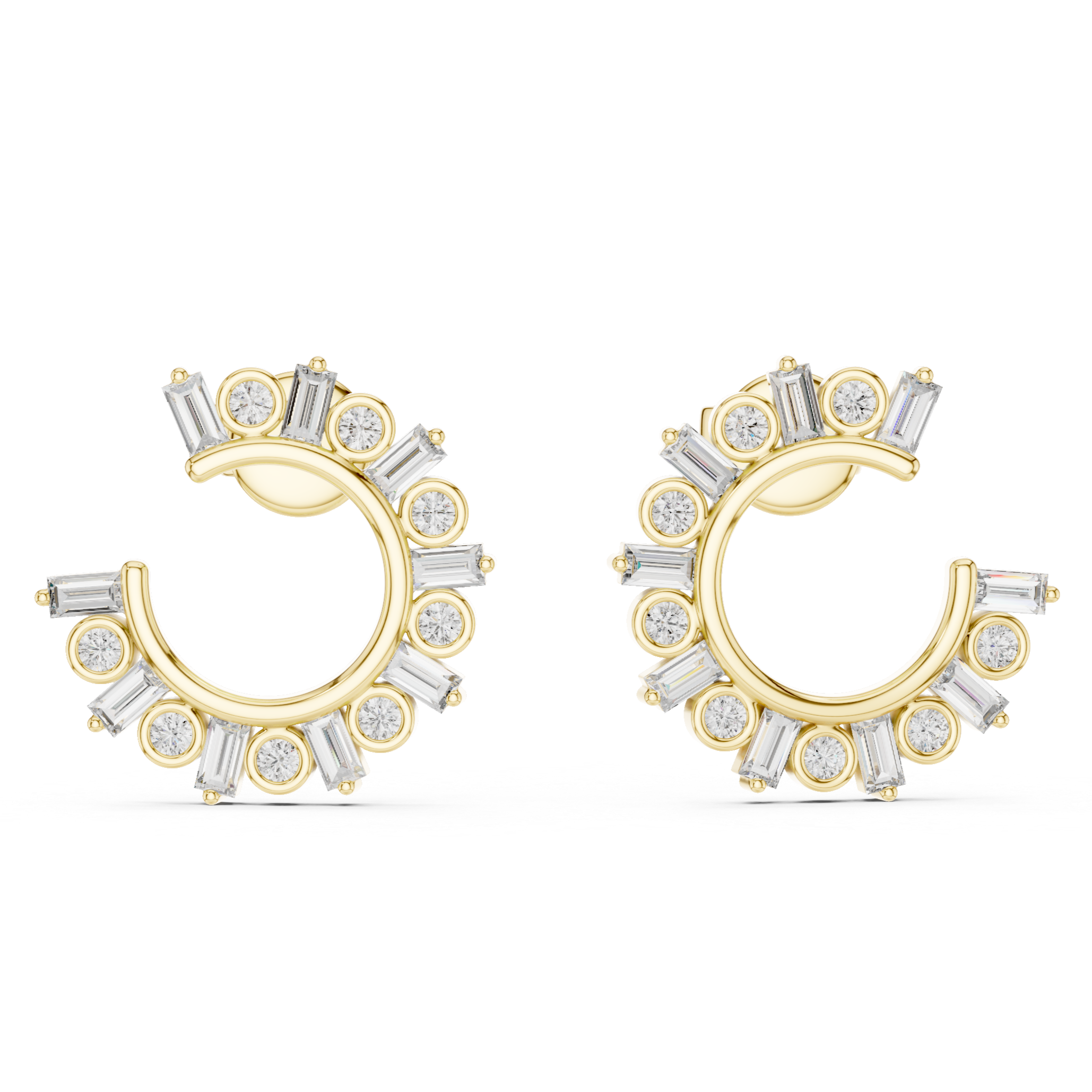 Radiant Rose Gold Diamond Hoop Earrings