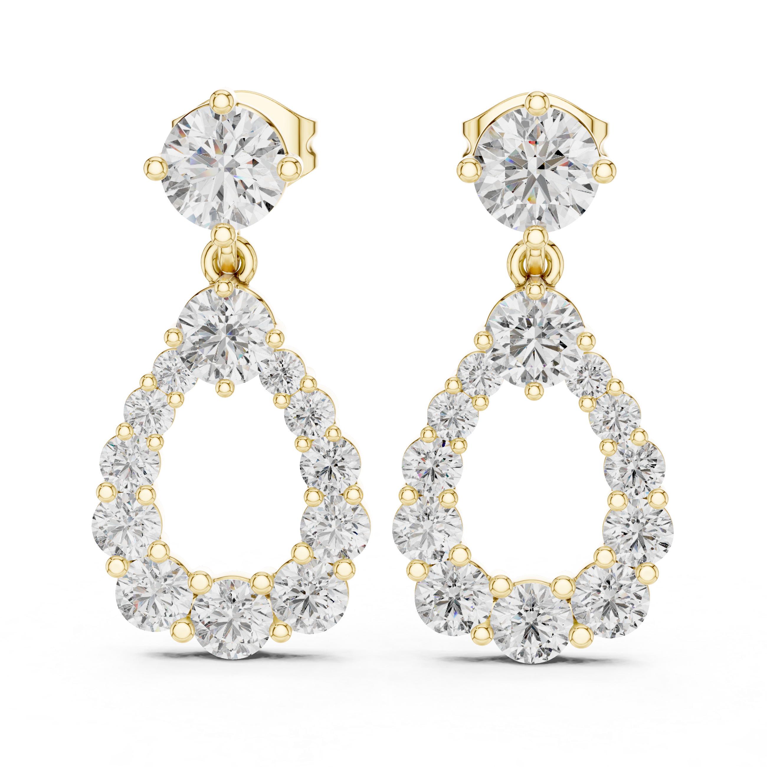 Elegant Rose Gold and Diamond Teardrop Earrings