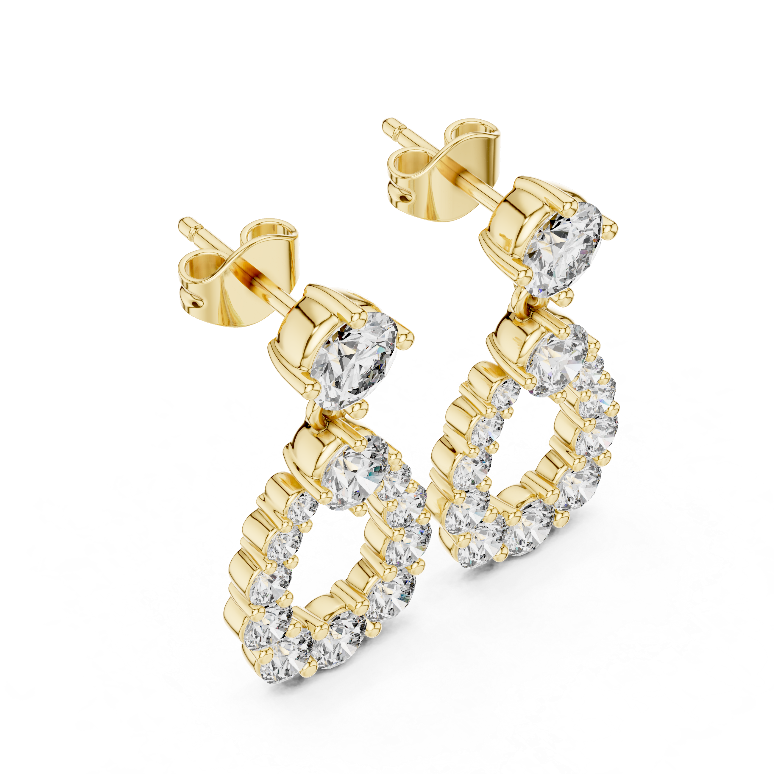 Elegant Rose Gold and Diamond Teardrop Earrings