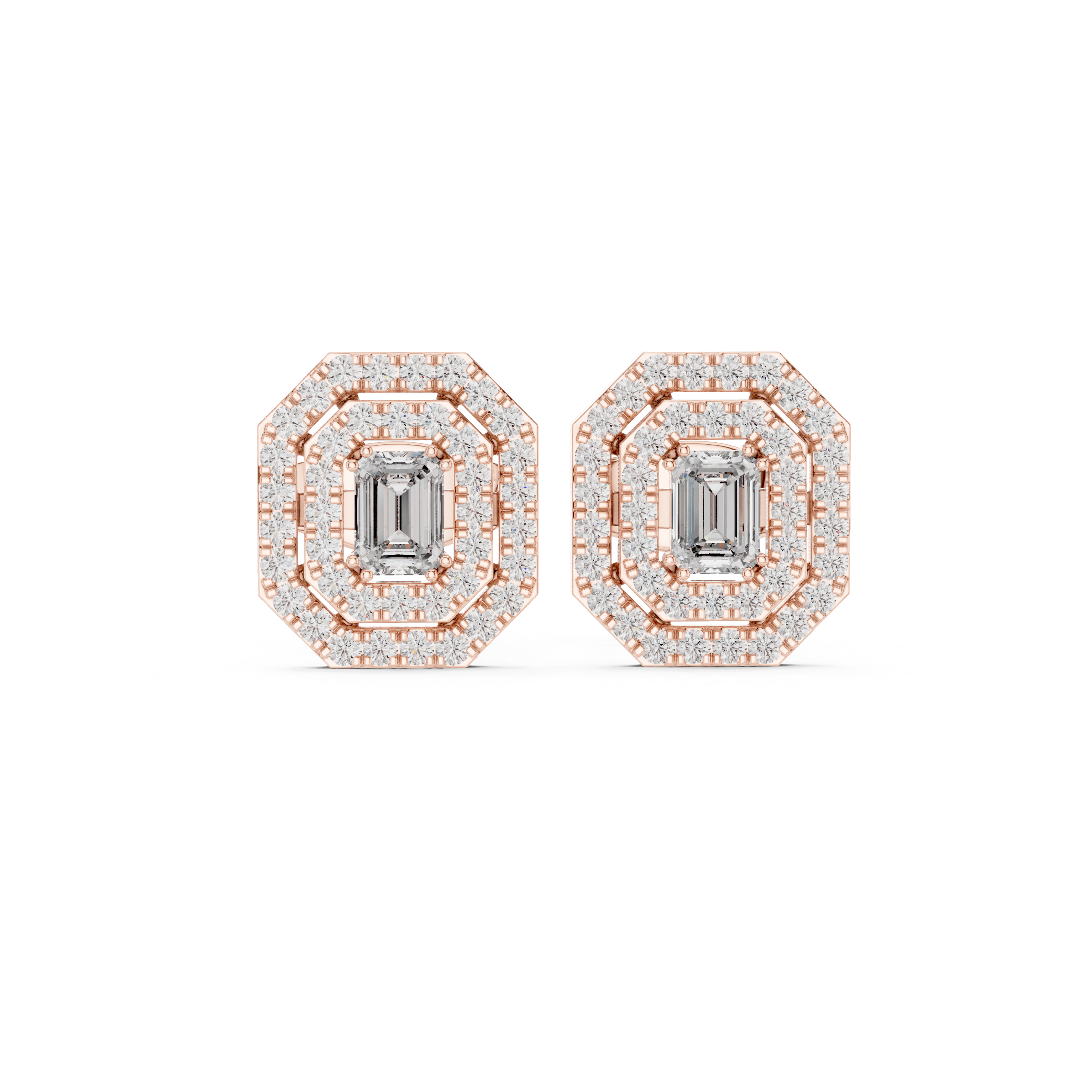 Diamond Halo Stud Earrings