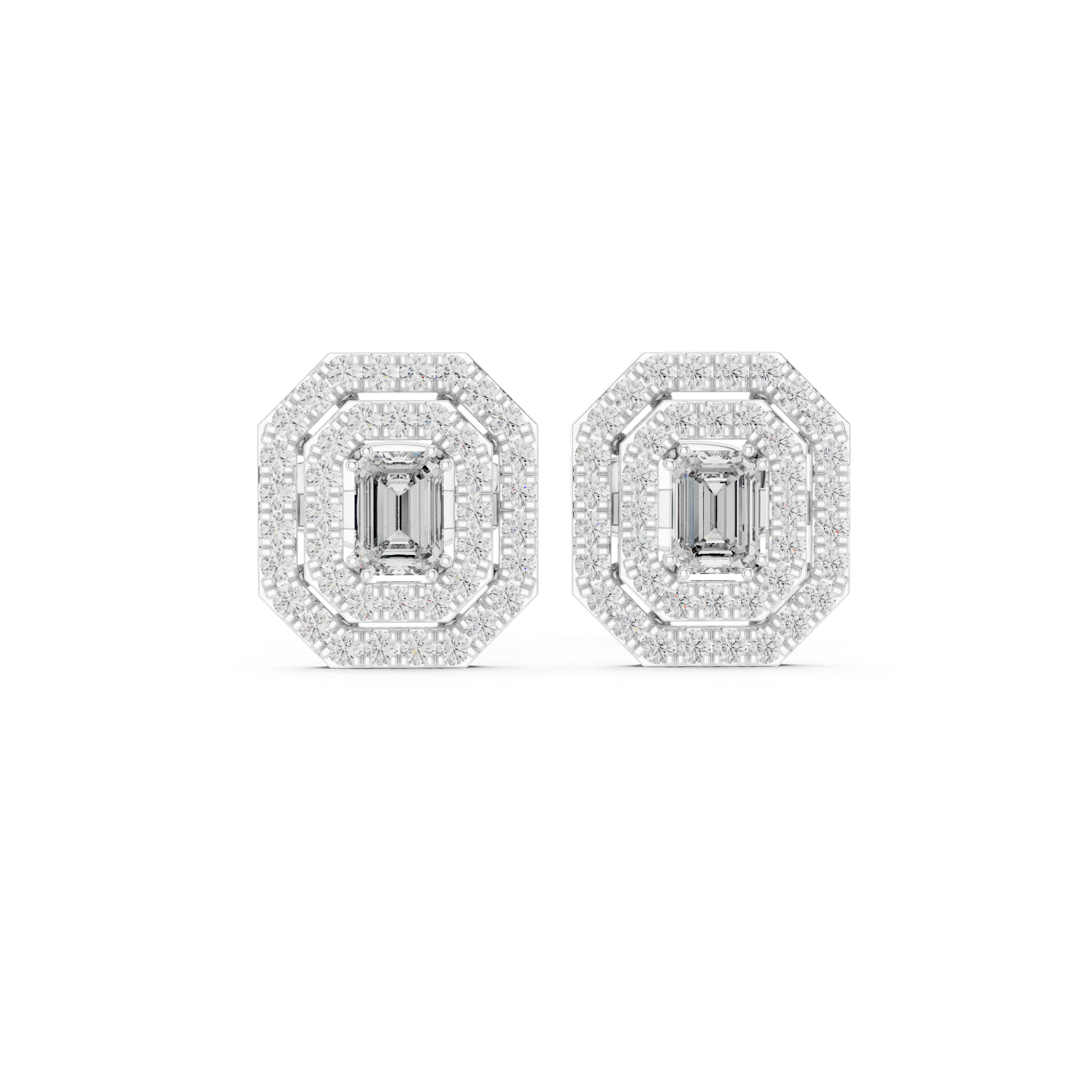 Diamond Halo Stud Earrings