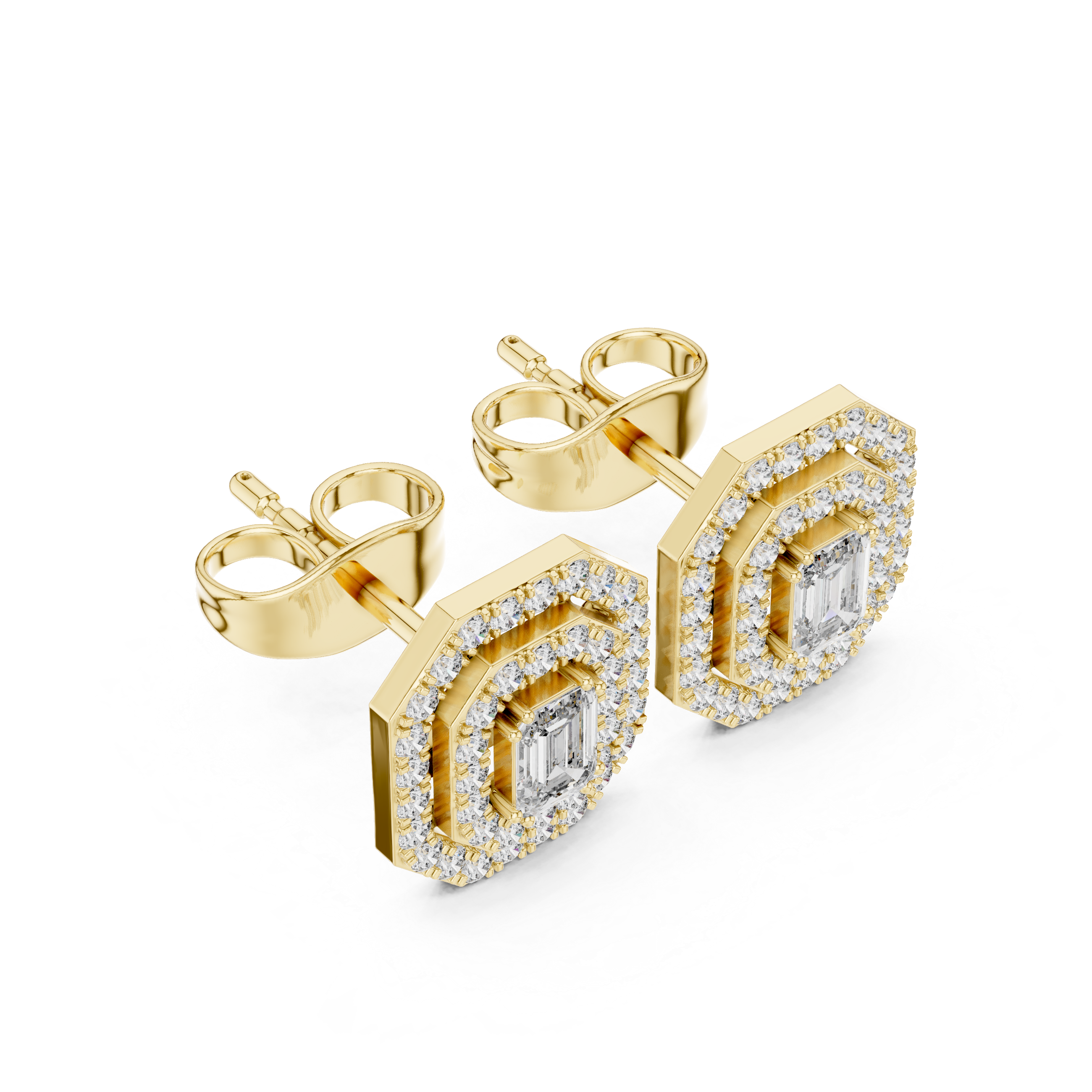 Diamond Halo Stud Earrings
