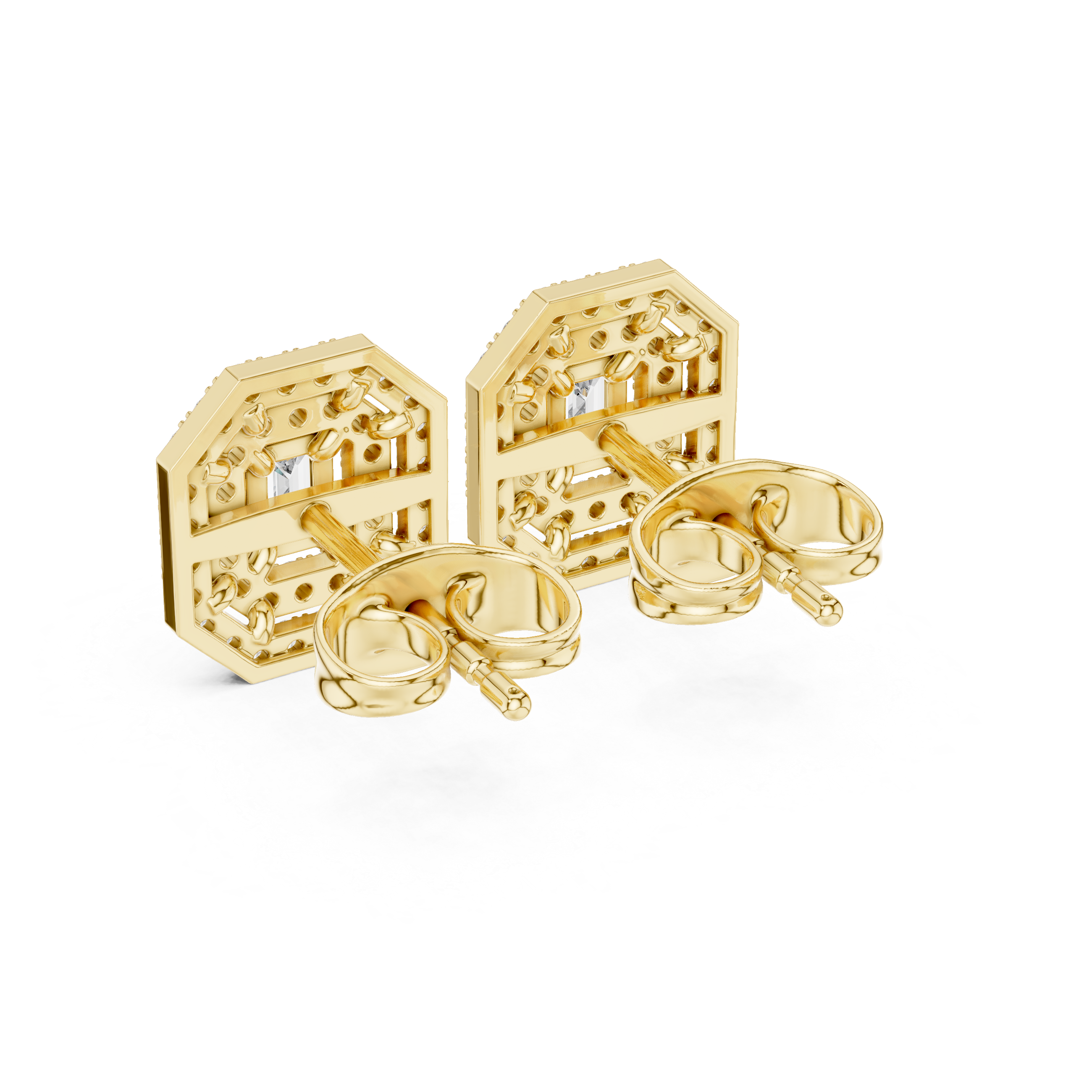 Diamond Halo Stud Earrings