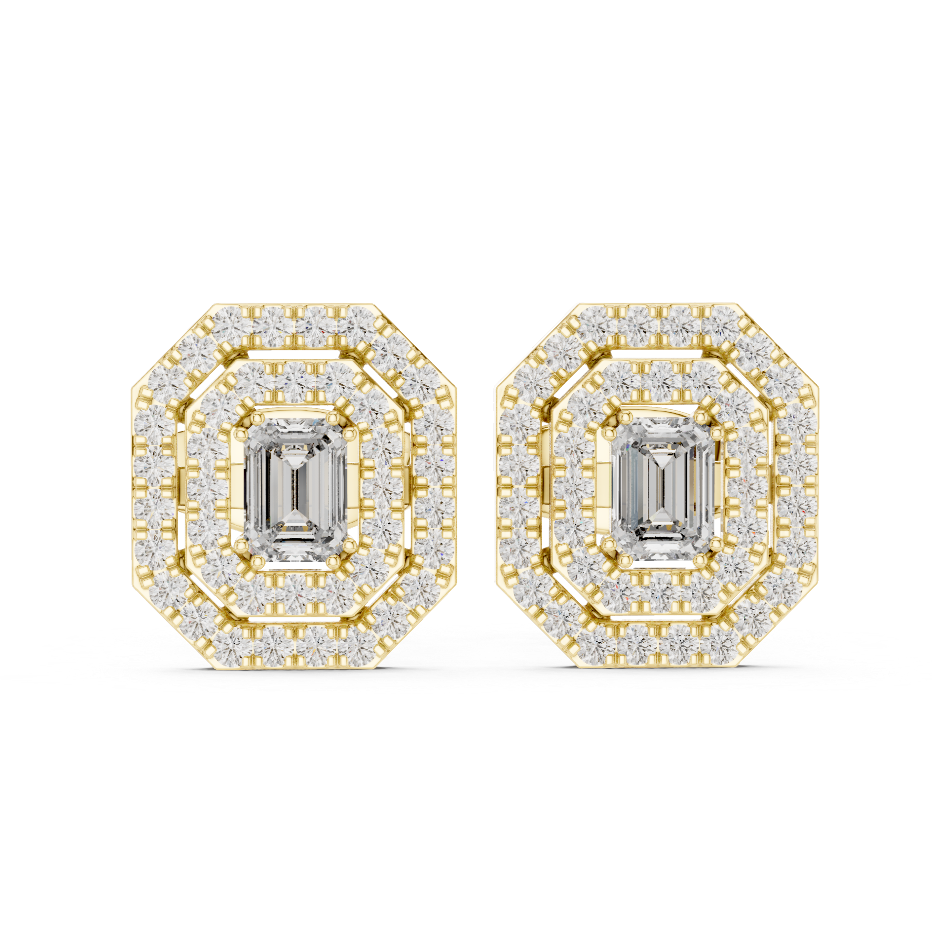 Diamond Halo Stud Earrings