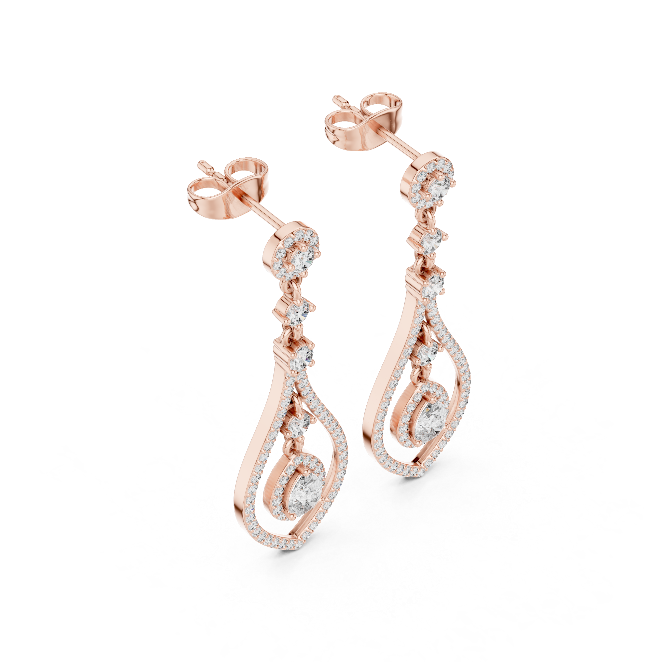 Teardrop Diamond Dangle Earrings