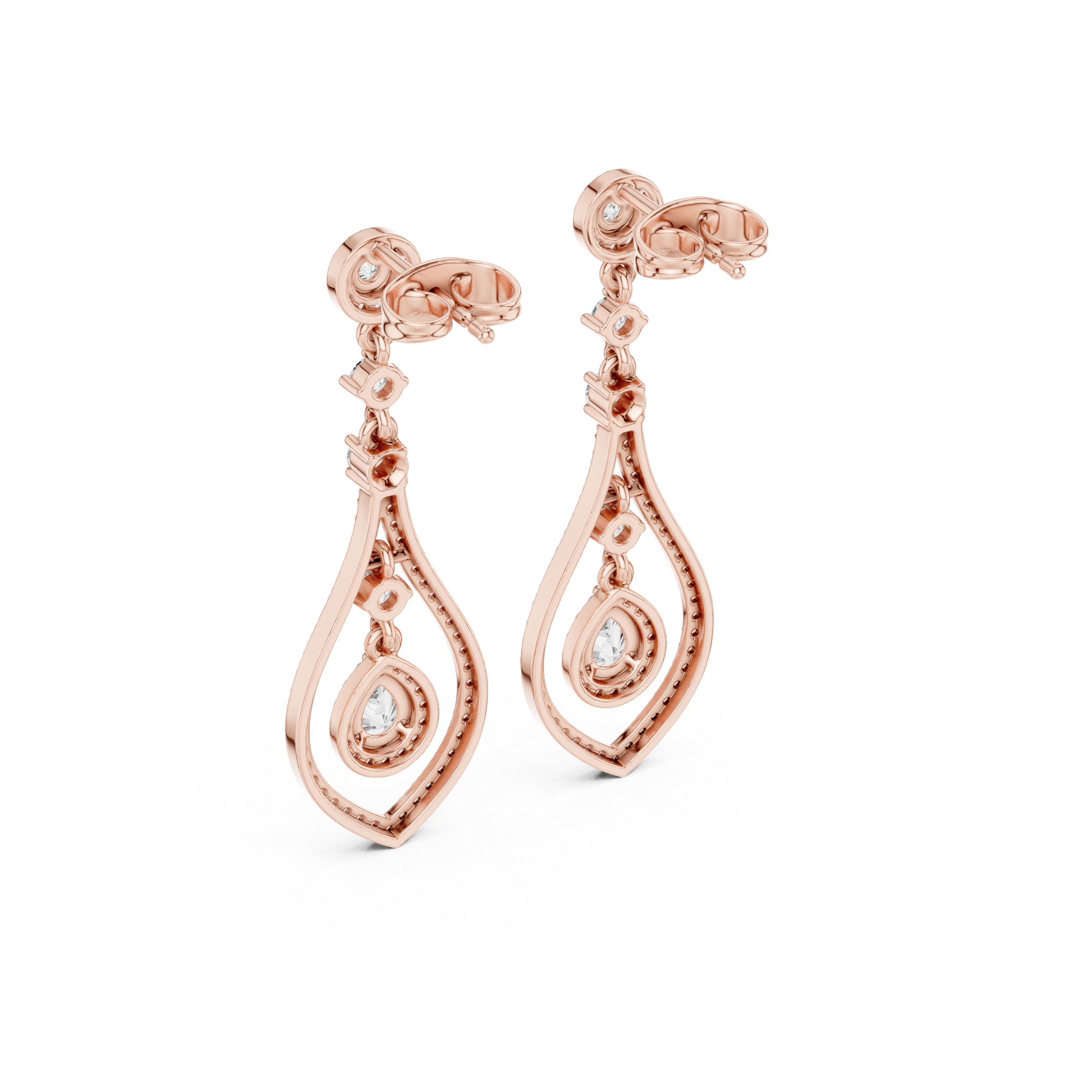 Teardrop Diamond Dangle Earrings