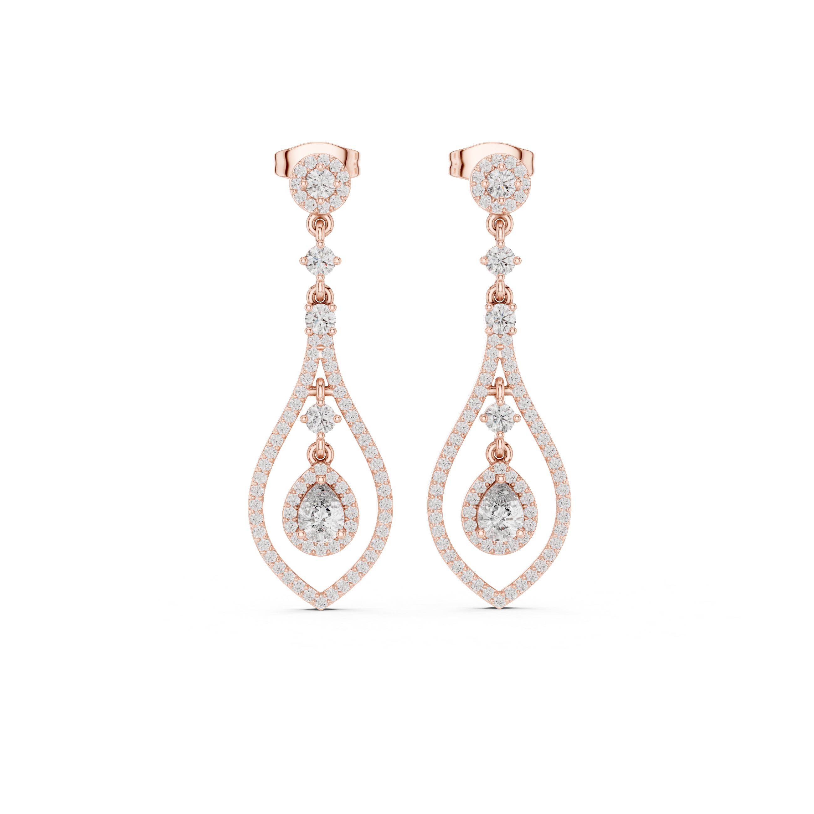 Teardrop Diamond Dangle Earrings