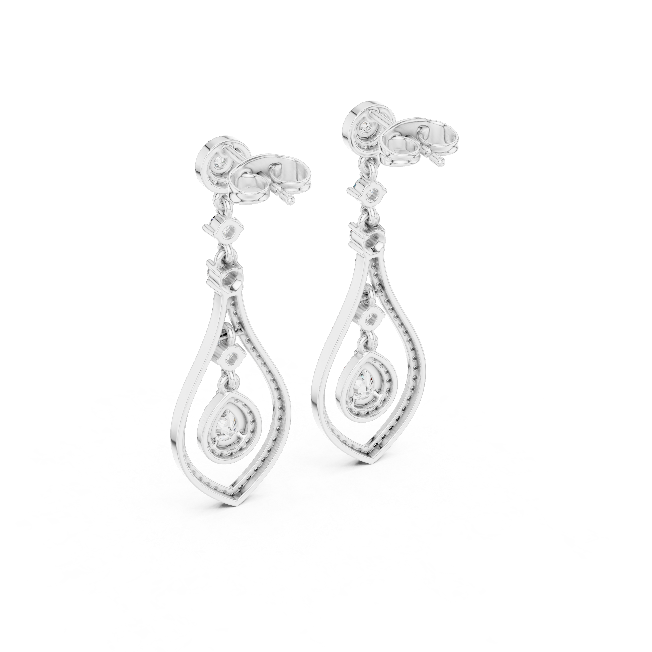 Teardrop Diamond Dangle Earrings