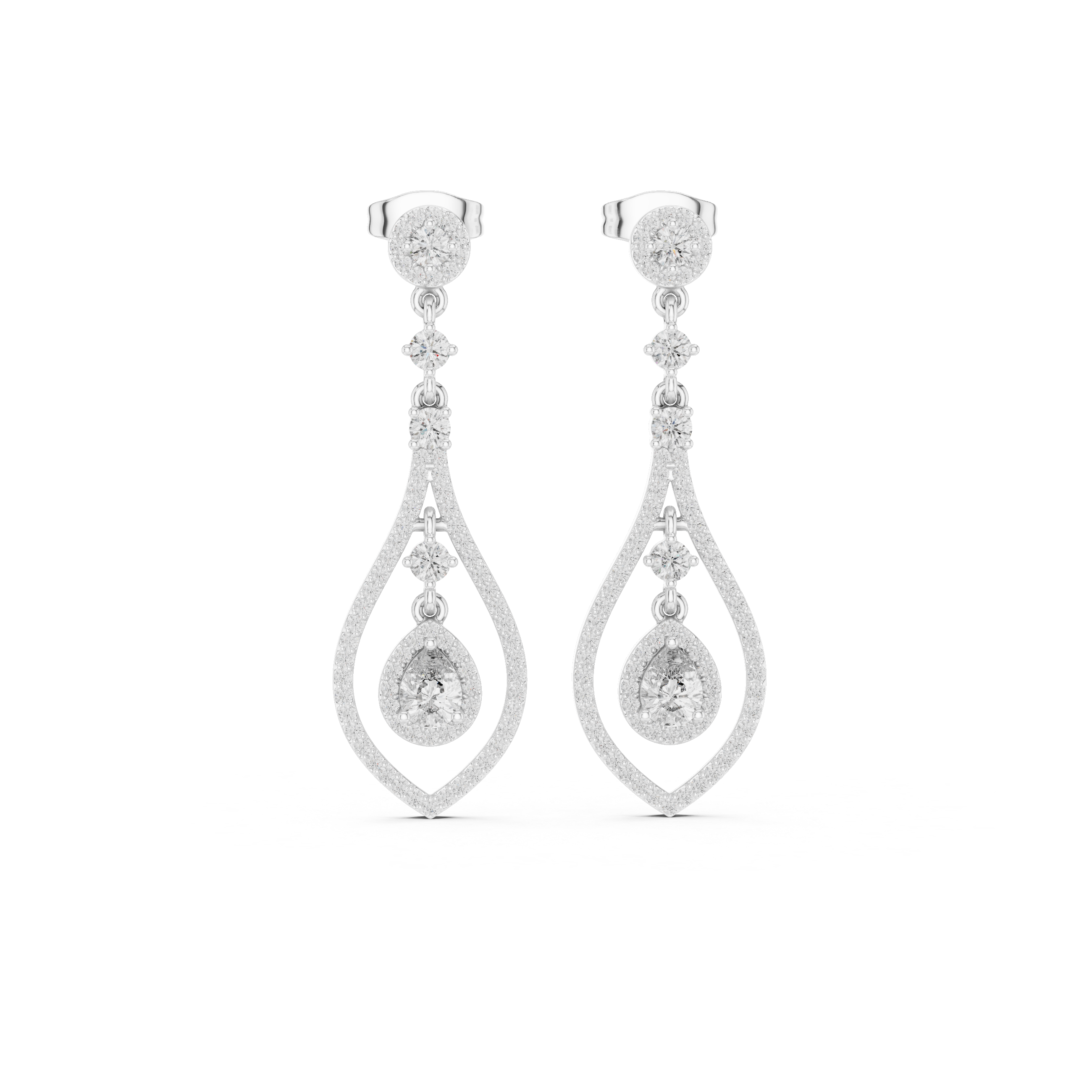 Teardrop Diamond Dangle Earrings