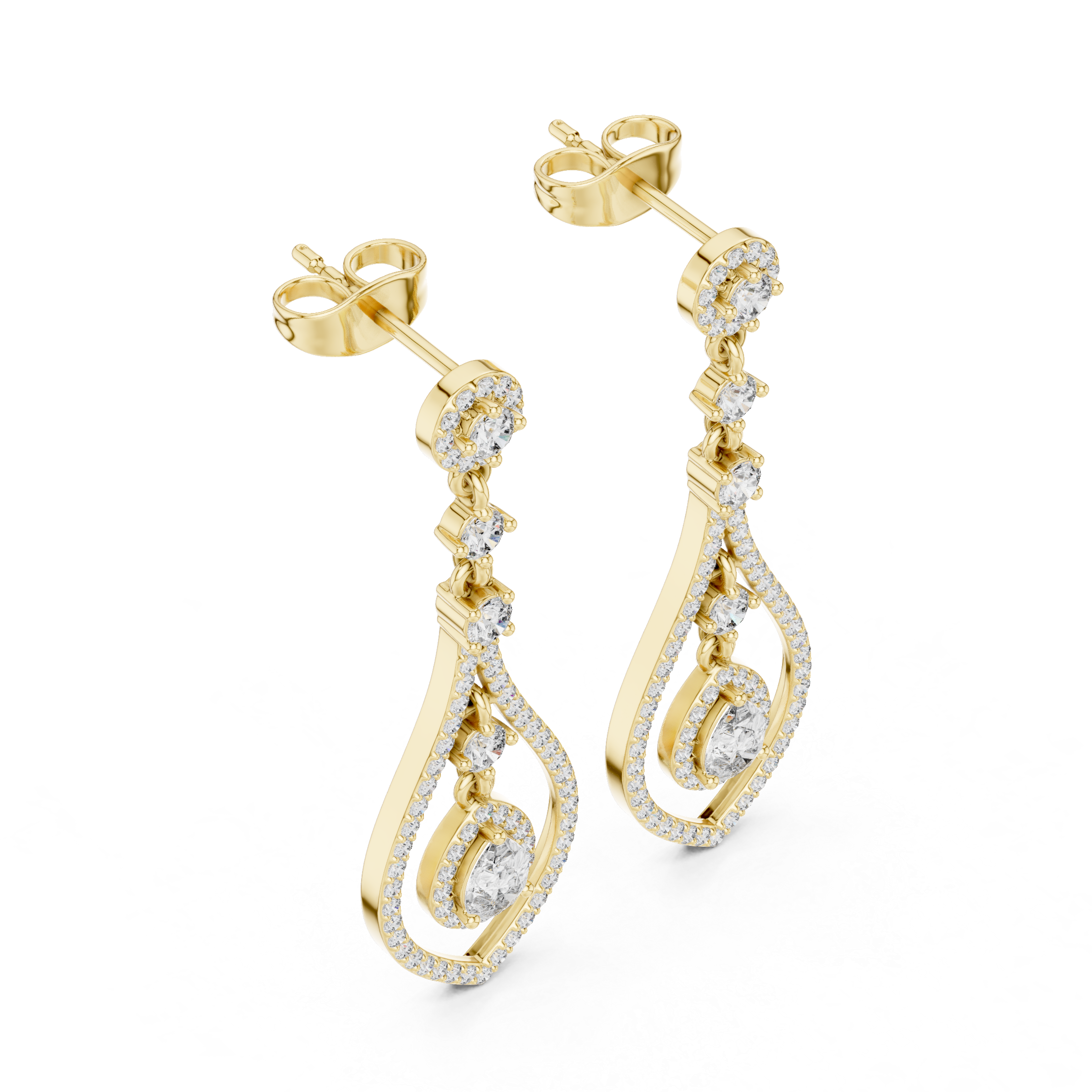 Teardrop Diamond Dangle Earrings