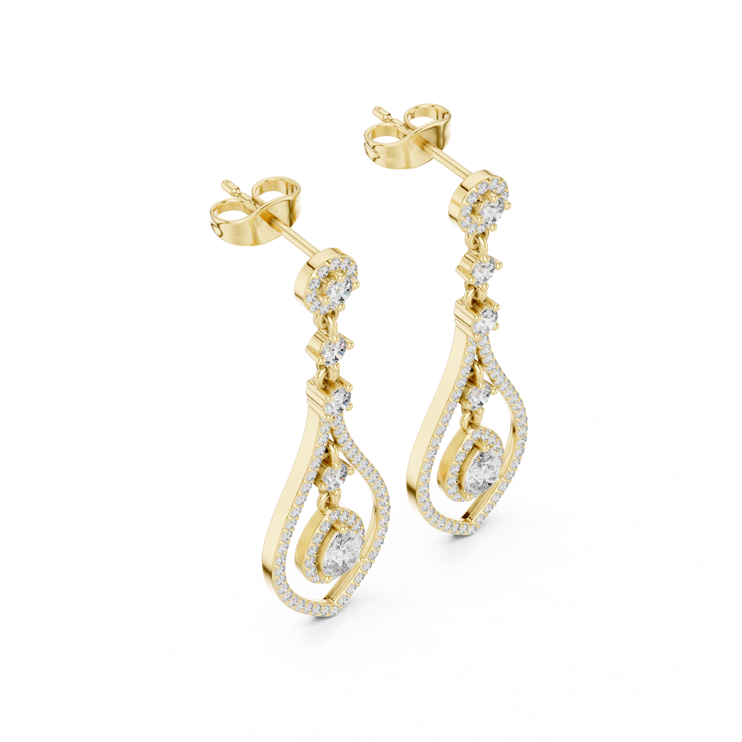 Teardrop Diamond Dangle Earrings