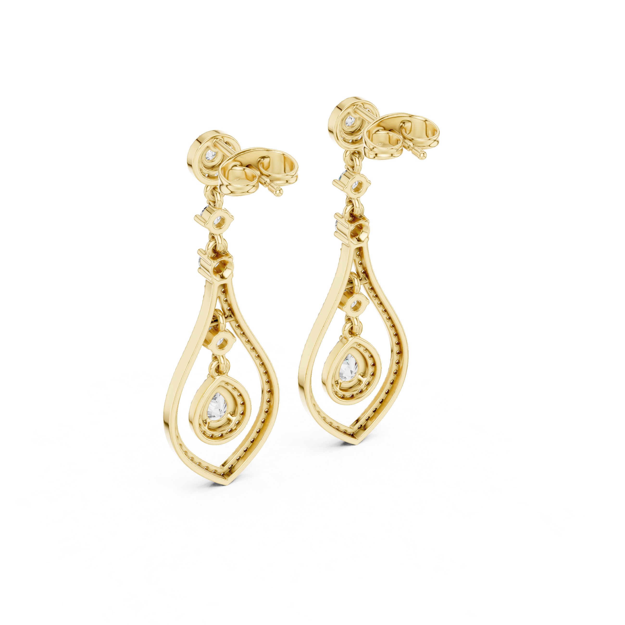 Teardrop Diamond Dangle Earrings