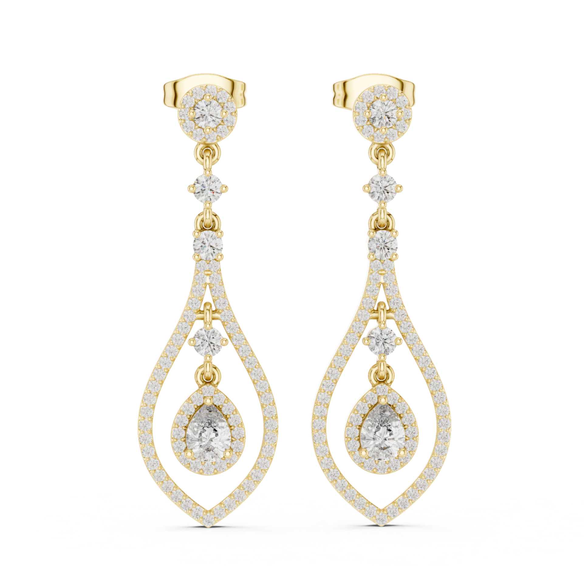 Teardrop Diamond Dangle Earrings