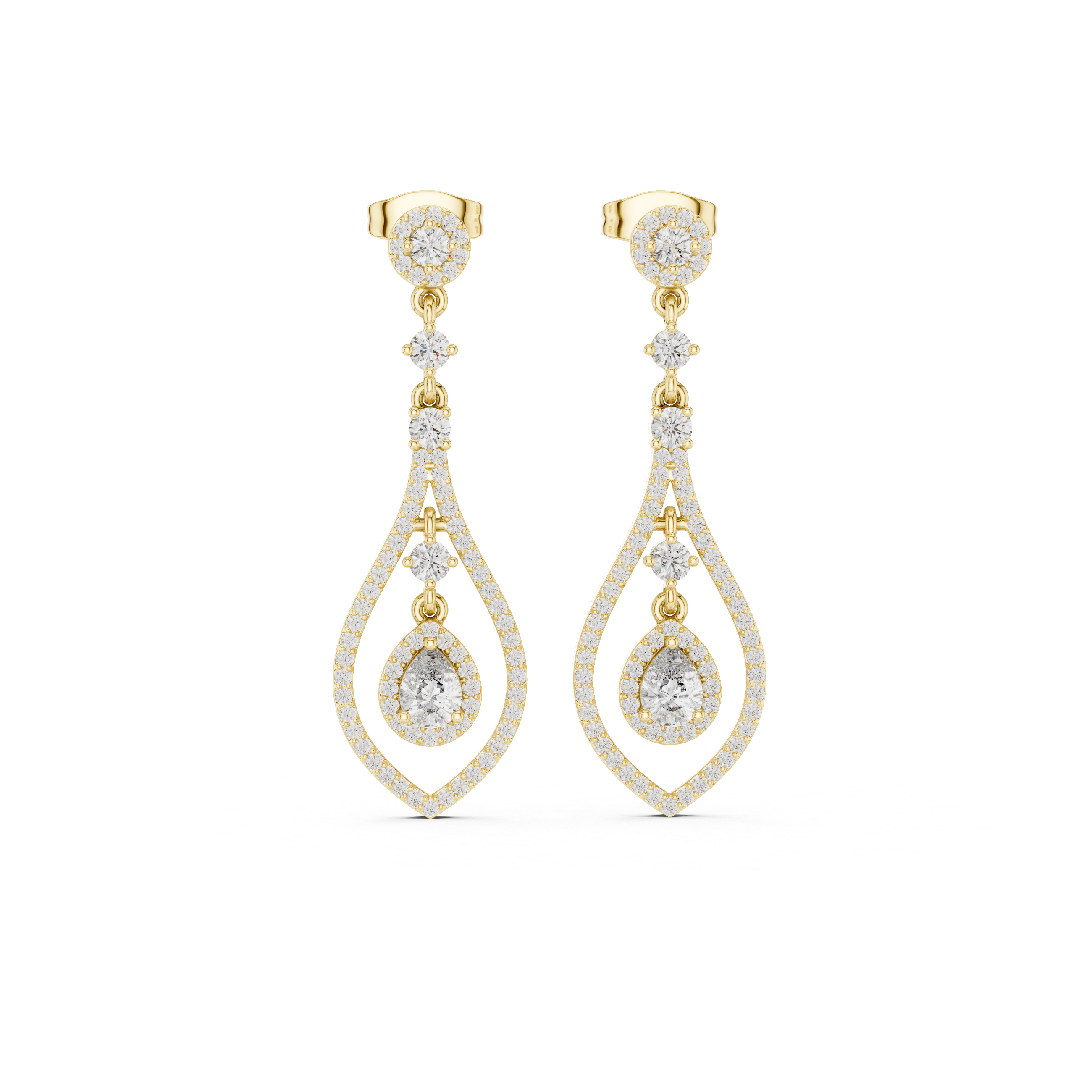 Teardrop Diamond Dangle Earrings