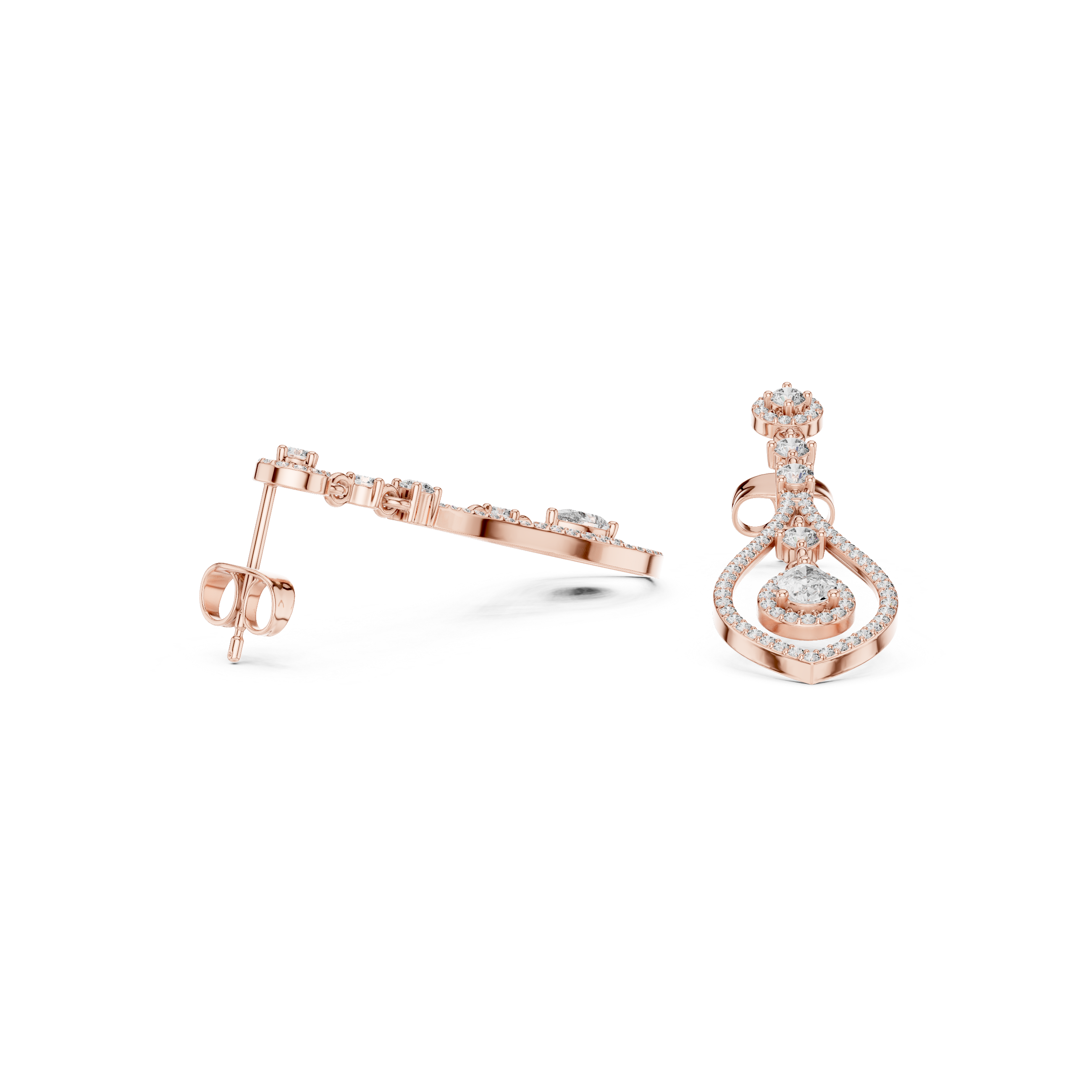 Teardrop Diamond Dangle Earrings