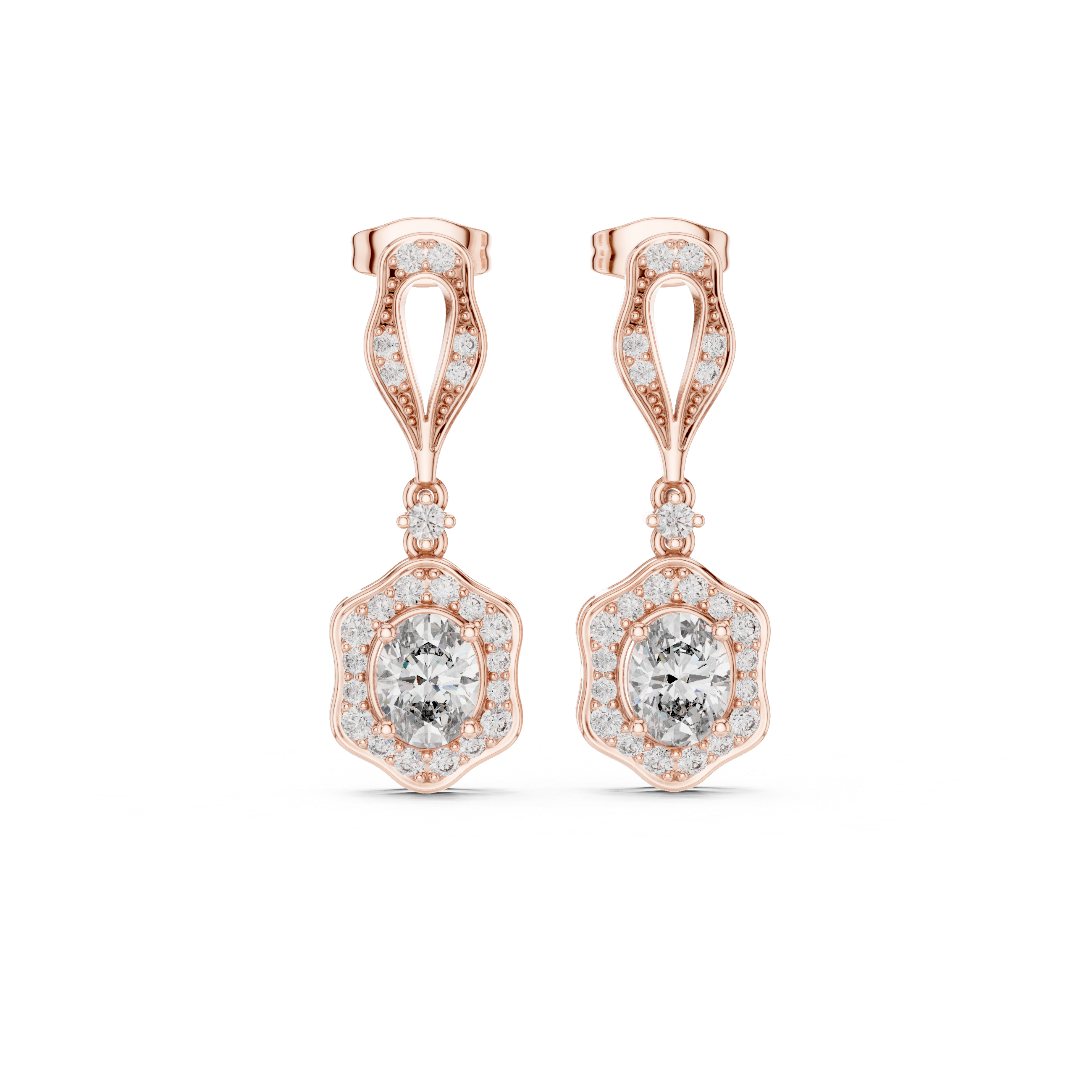Vintage-Inspired Diamond Drop Earrings