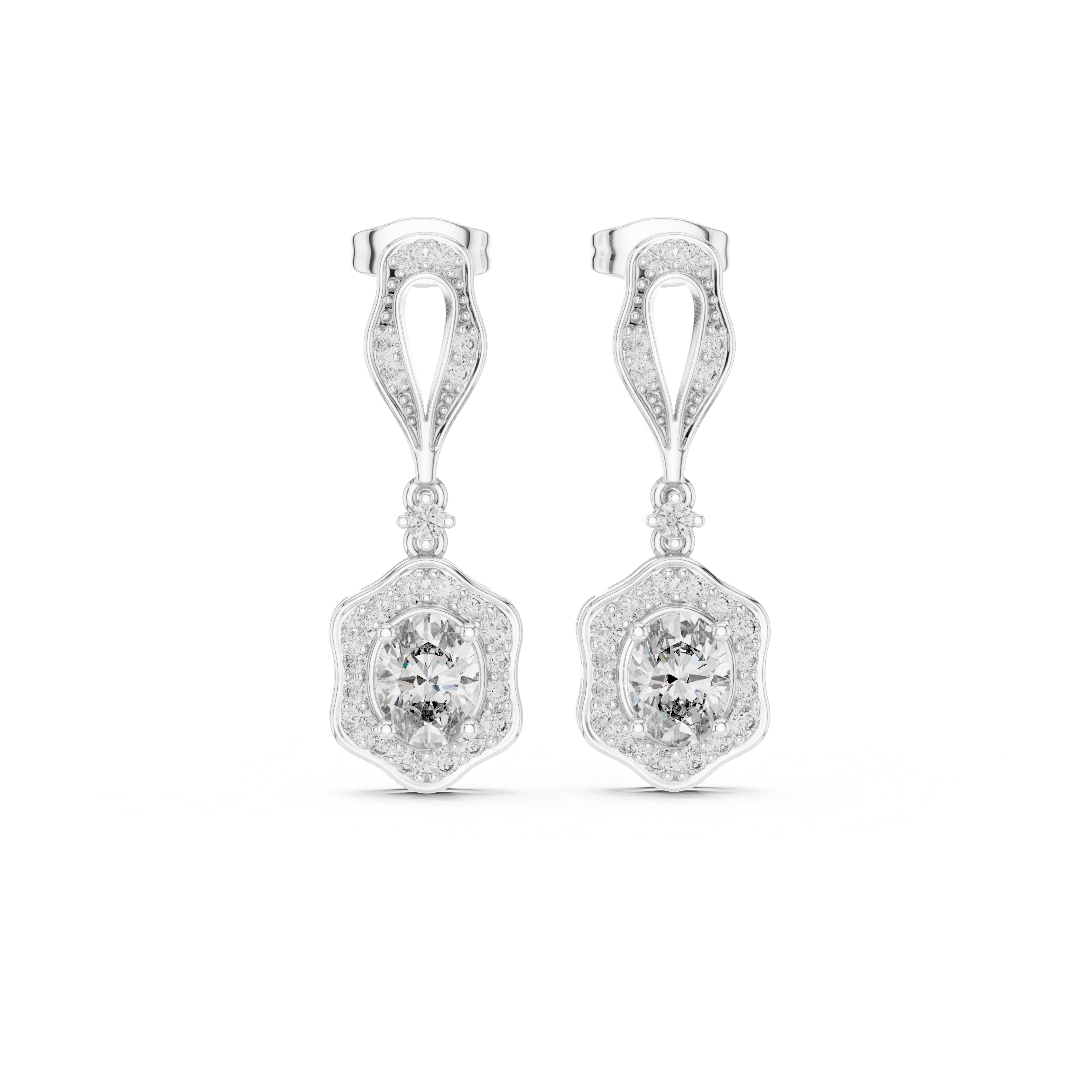Vintage-Inspired Diamond Drop Earrings