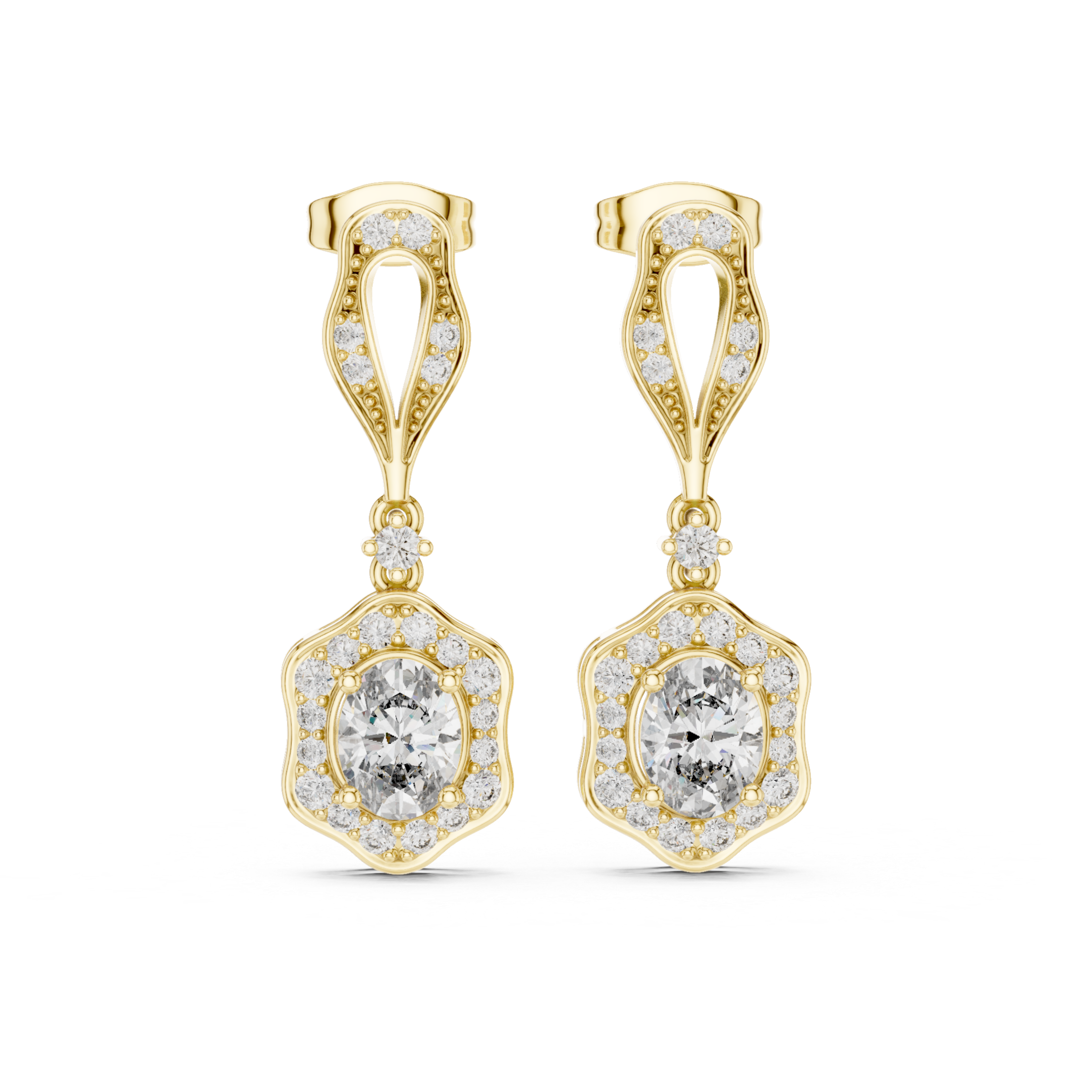 Vintage-Inspired Diamond Drop Earrings