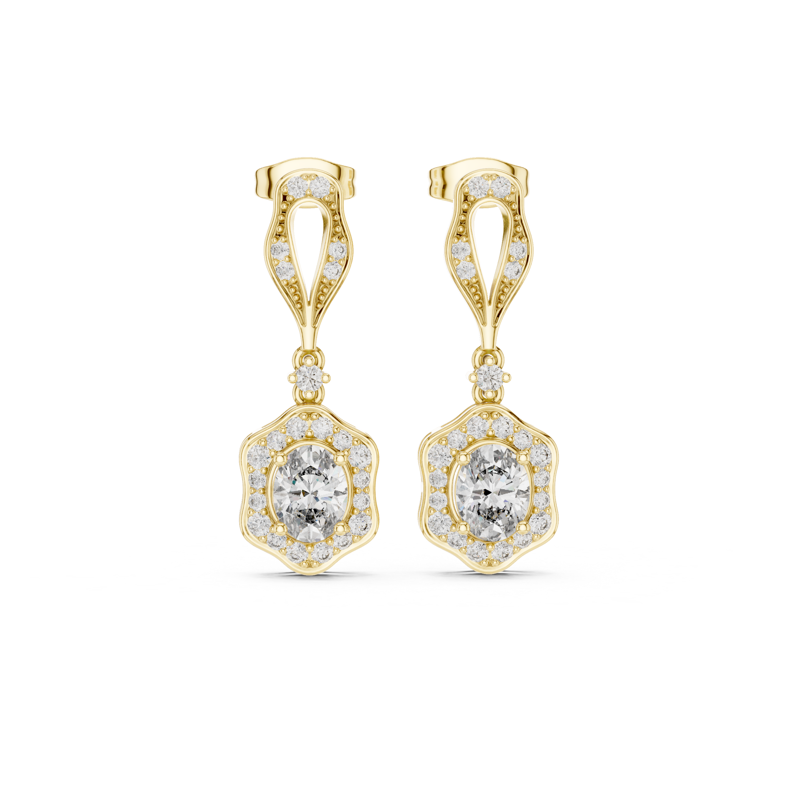 Vintage-Inspired Diamond Drop Earrings