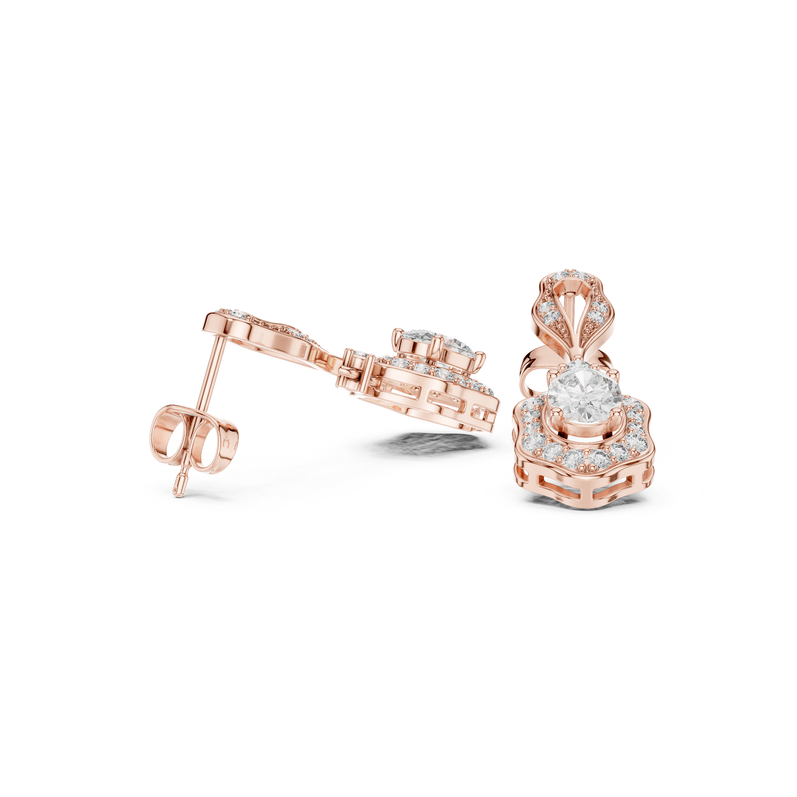 Vintage-Inspired Diamond Drop Earrings