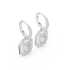 Geometric Double Halo Diamond Hoop Earrings