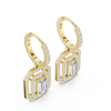 Geometric Double Halo Diamond Hoop Earrings