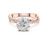 Rose Gold Diamond Engagement Ring with Pave Band