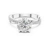 Rose Gold Diamond Engagement Ring with Pave Band
