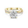 Rose Gold Diamond Engagement Ring with Pave Band
