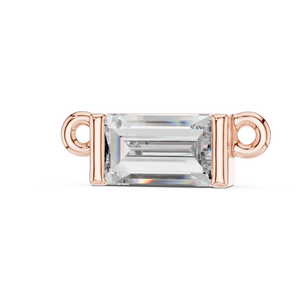 Rose Gold 'qp' Baguette-Cut Diamond Pendant