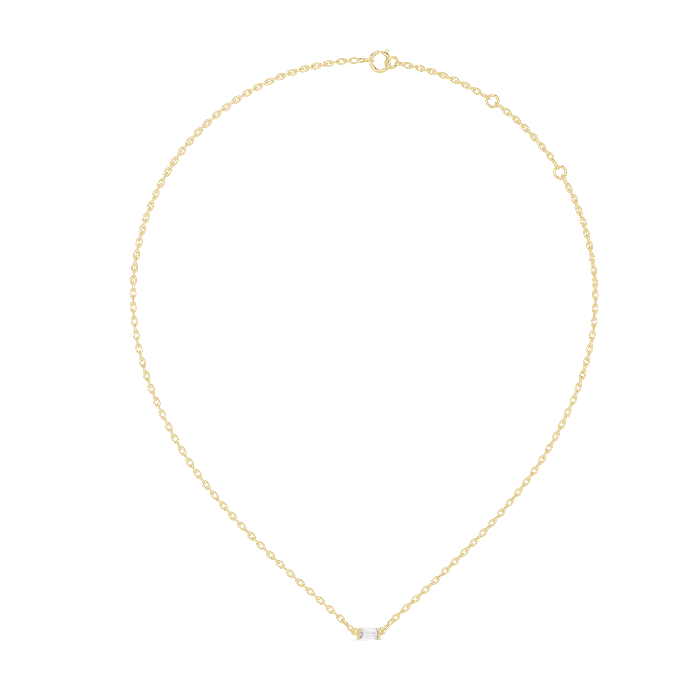 Rose Gold 'qp' Baguette-Cut Diamond Pendant