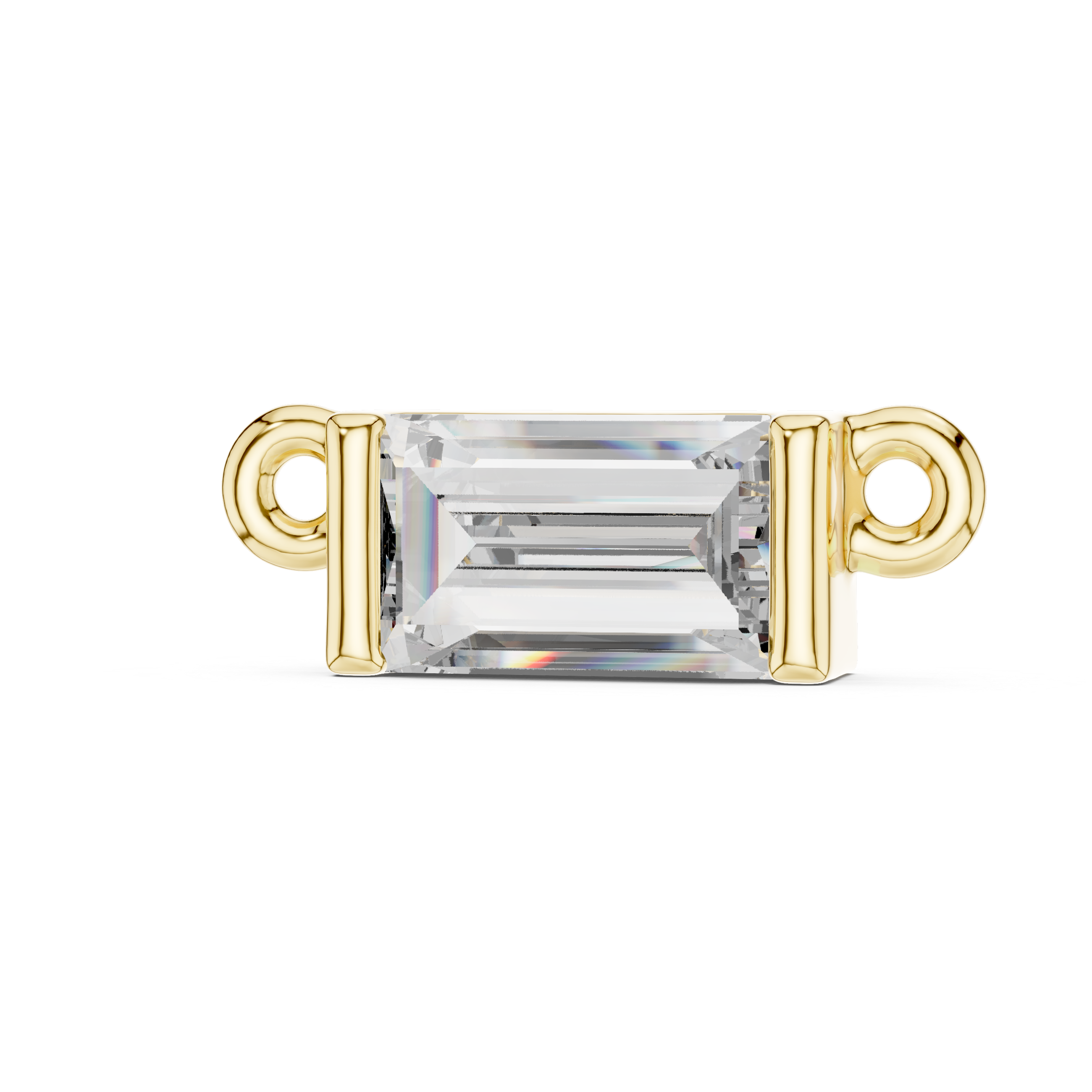 Rose Gold 'qp' Baguette-Cut Diamond Pendant